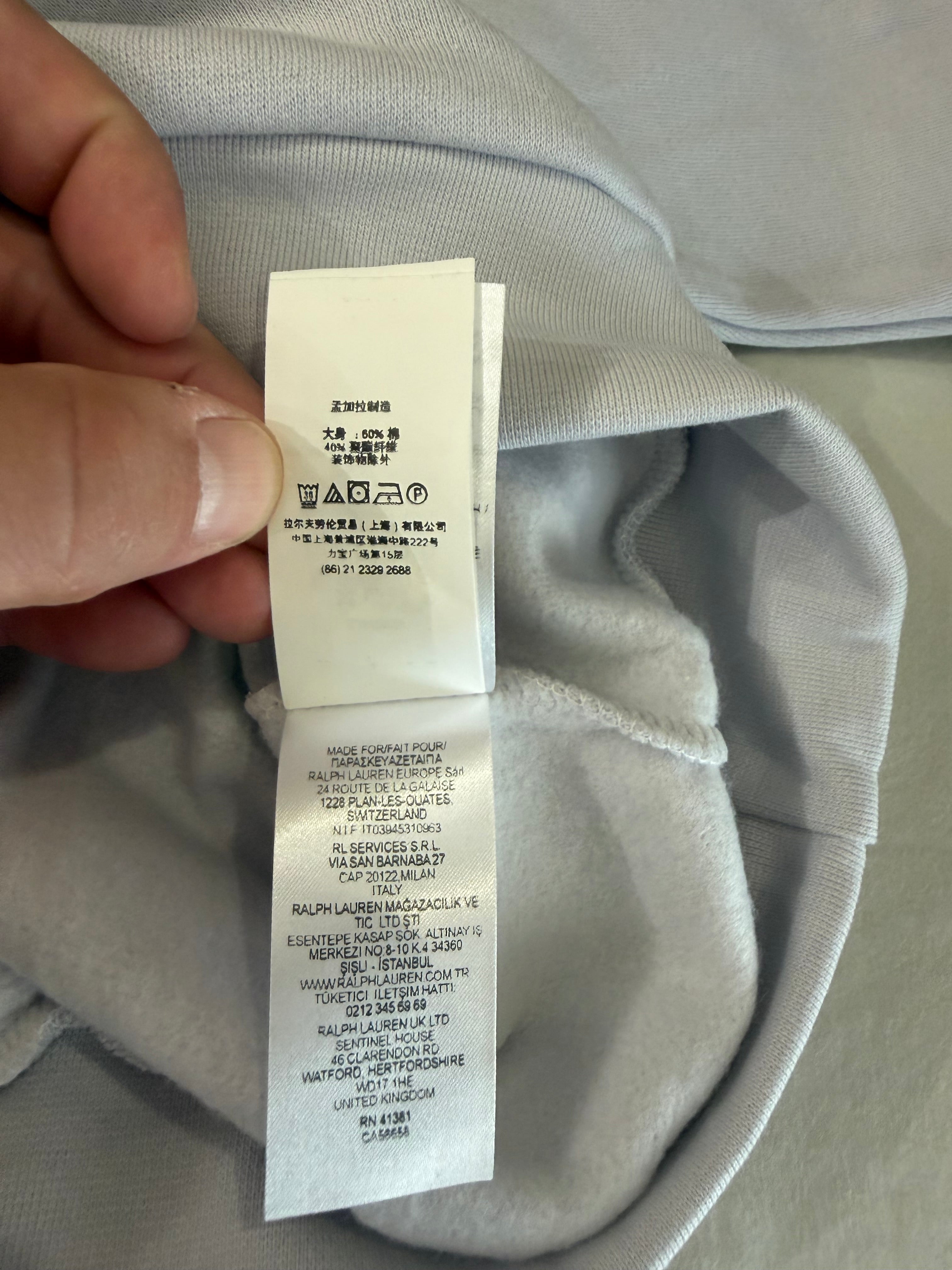 Sweat à capuche Polo Ralph Lauren gris perle brodé – Homme – Taille M