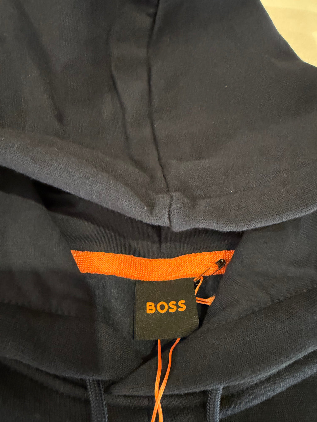 Sweat à capuche BOSS Homme Bleu Marine Taille XL - Logo Patch - Neuf