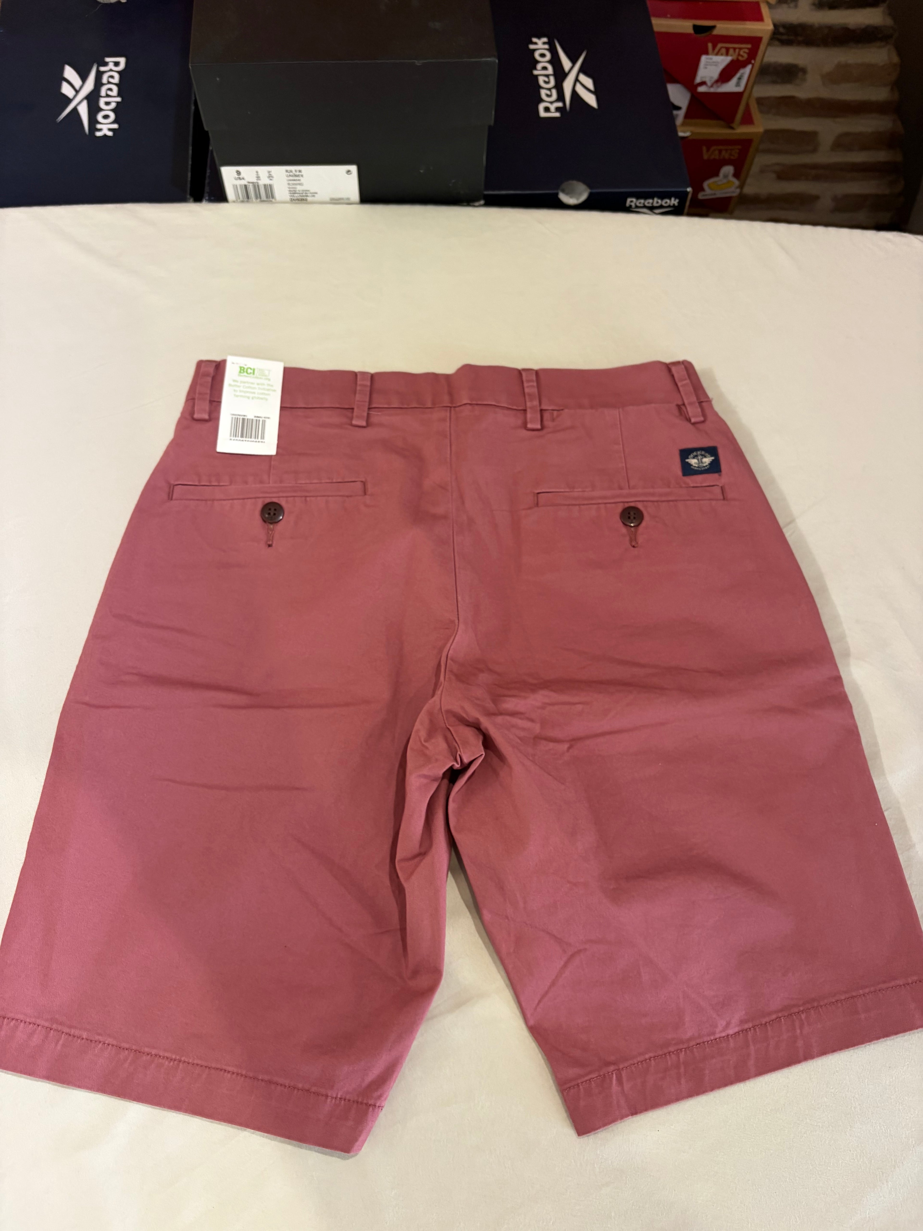 Short Chino Dockers Alpha Khakis Supreme Flex Rose Vieux Homme W29 Neuf avec Étiquette