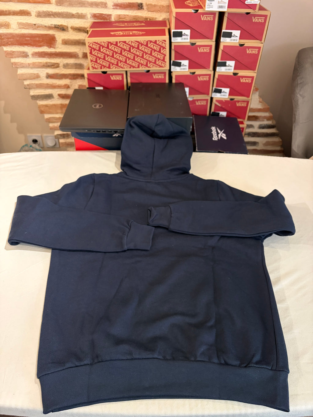 Sweat à Capuche BOSS Homme Wetalk Bleu Marine – Logo Patch – Taille S – Neuf