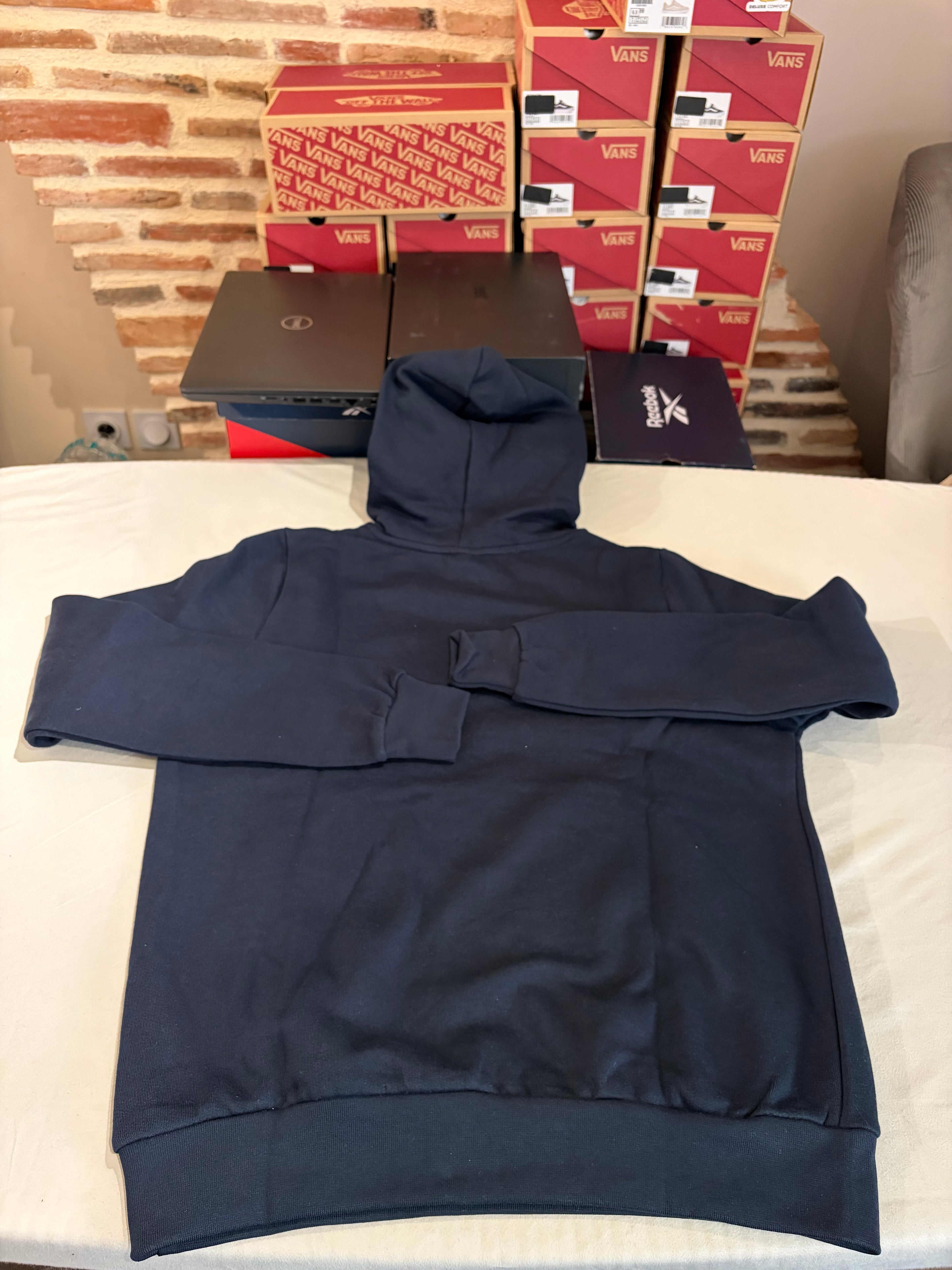 Sweat à Capuche BOSS Homme Wetalk Bleu Marine – Logo Patch – Taille S – Neuf
