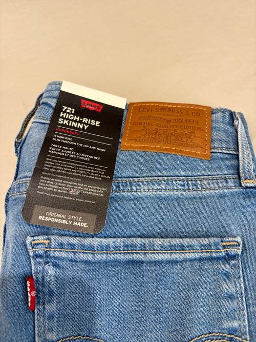 Jean Levi's® 721 High-Rise Skinny Femme Bleu Denim Clair – Taille W27 L30 – Neuf avec Étiquette