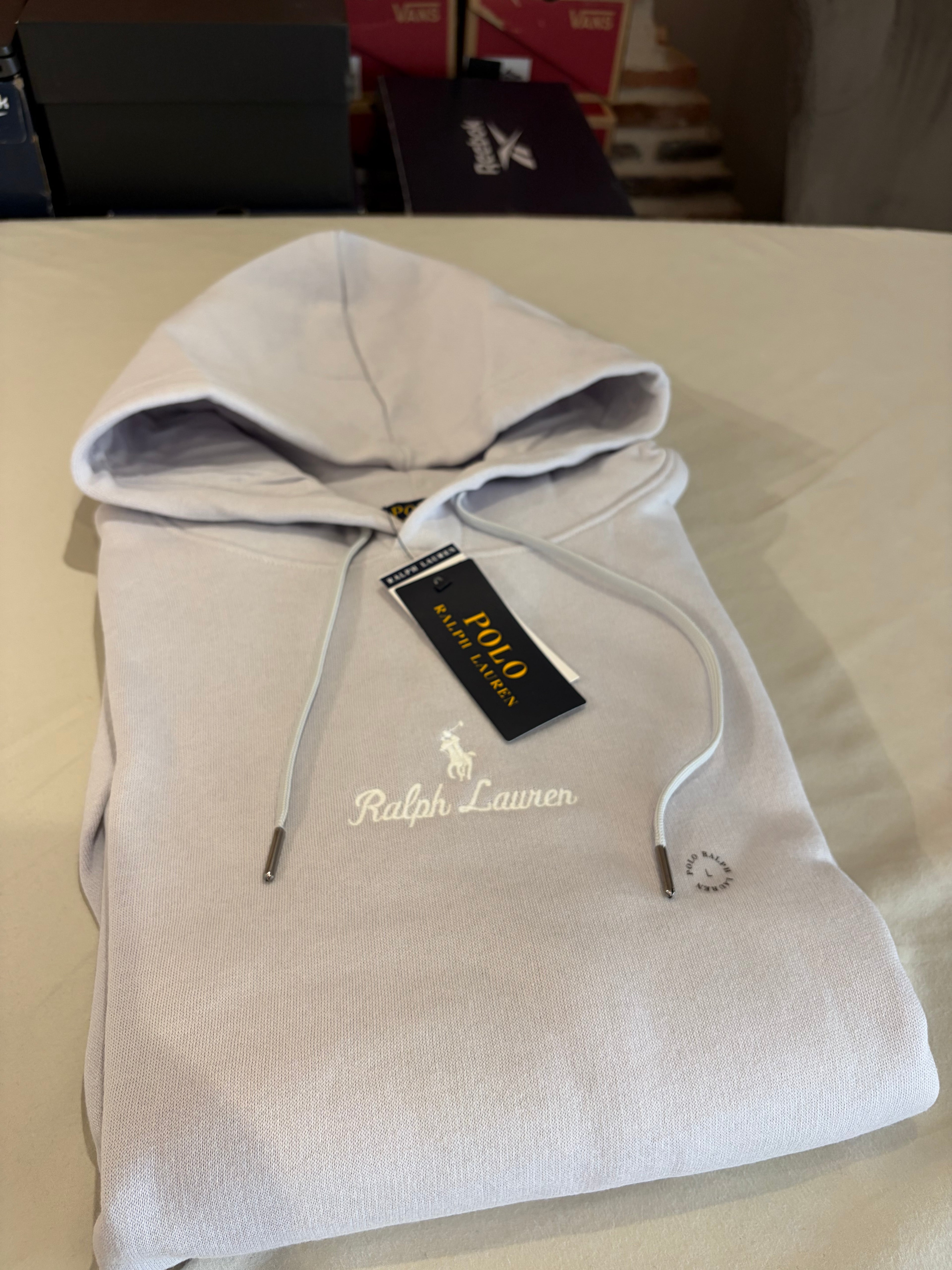 Sweat à capuche Polo Ralph Lauren Gris Perle Homme L - Logo brodé - Neuf