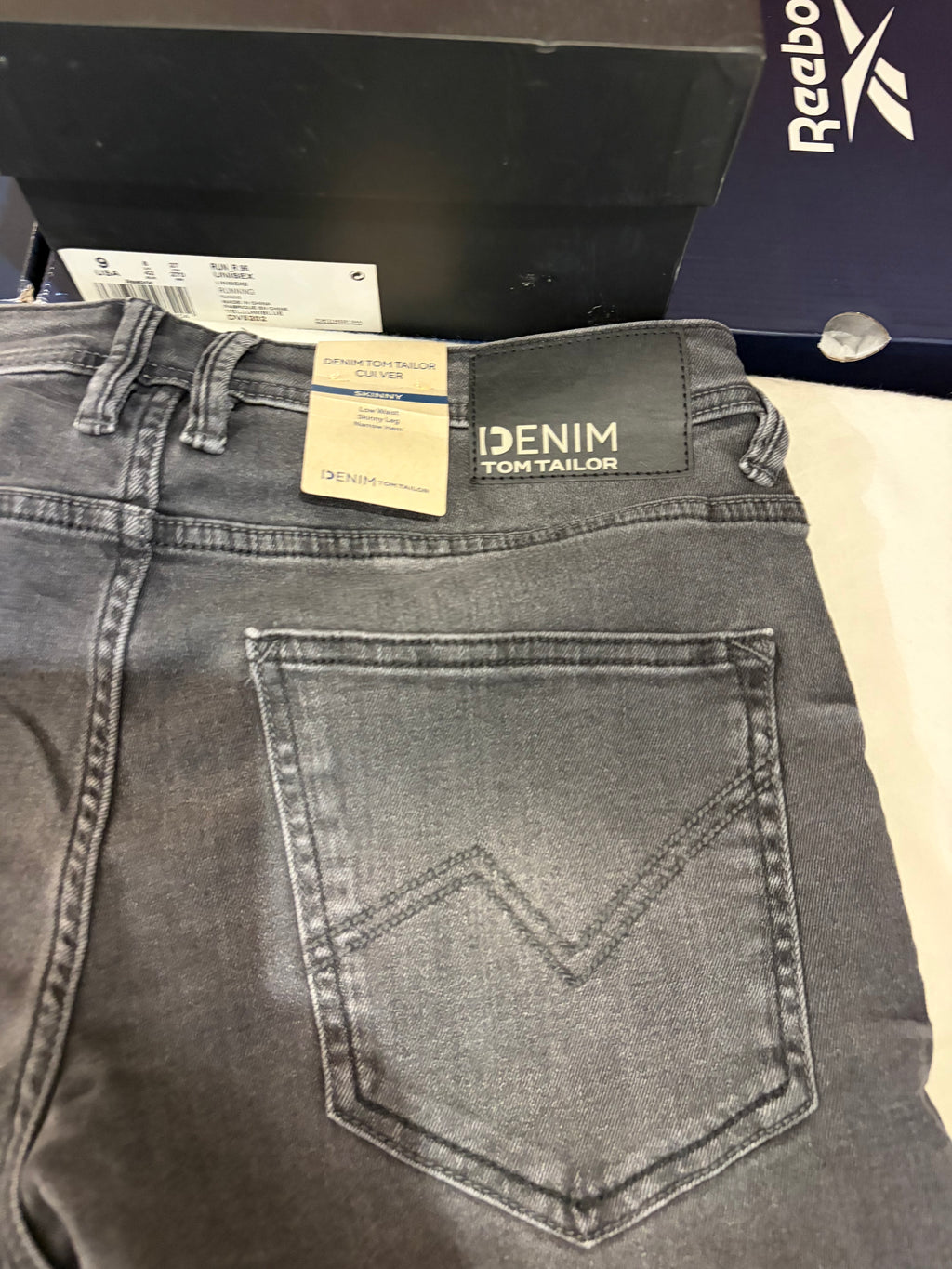 Jean Tom Tailor Denim Culver Skinny Homme Gris Délavé – Neuf avec étiquettes – Taille 32/34