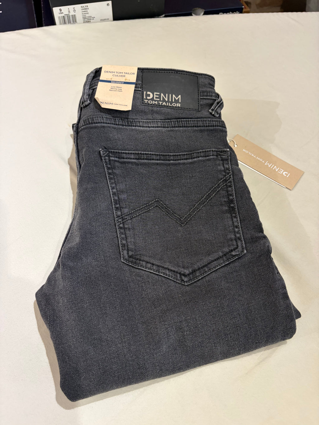 Jean Tom Tailor Denim Culver Skinny Homme Gris Délavé – Neuf avec étiquettes – Taille 29/32