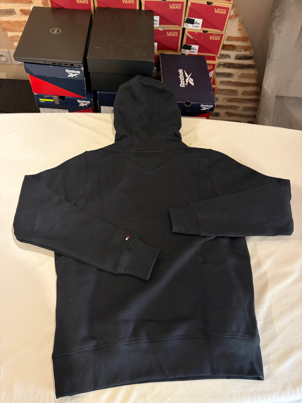 Sweat à capuche Tommy Hilfiger Logo Hoody Noir Homme Taille S