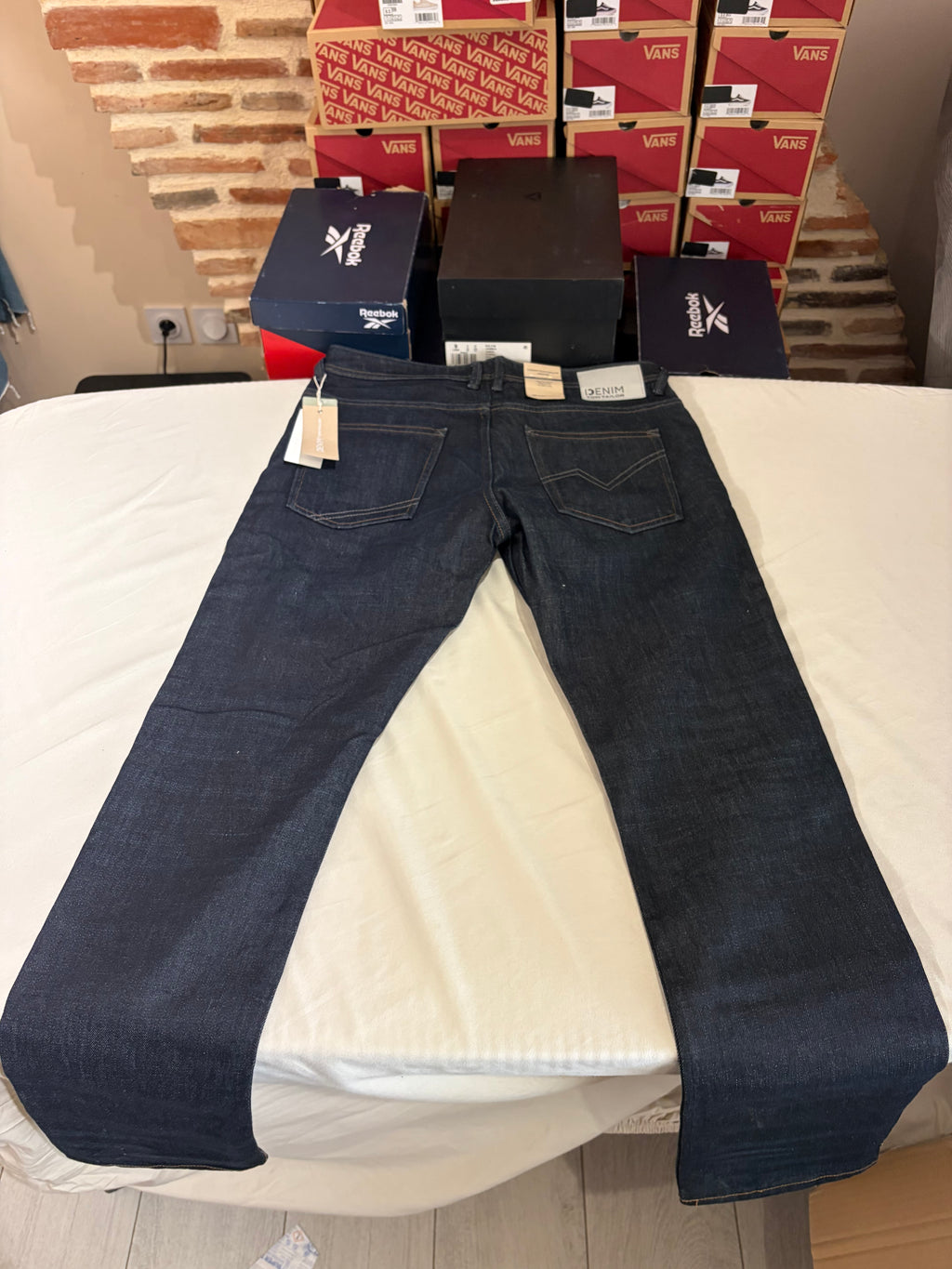Tom Tailor Denim AEDAN Jean Homme Straight Dark Denim 33/32 Neuf avec Étiquettes