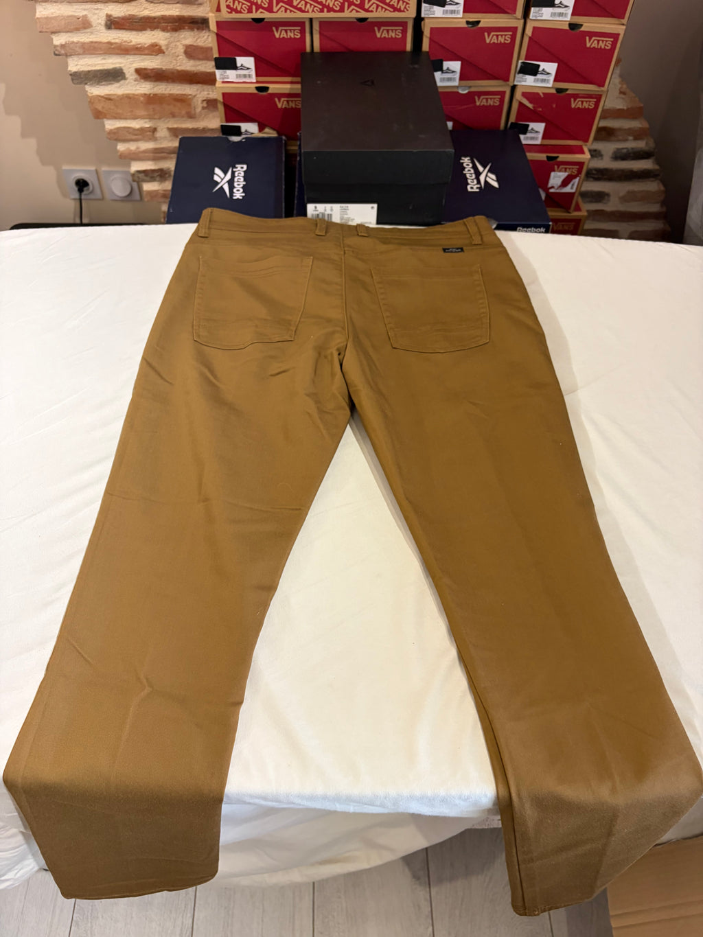 Pantalon Chino Blend Marron Coffee Liqueur Homme 33/32 Neuf avec Étiquette