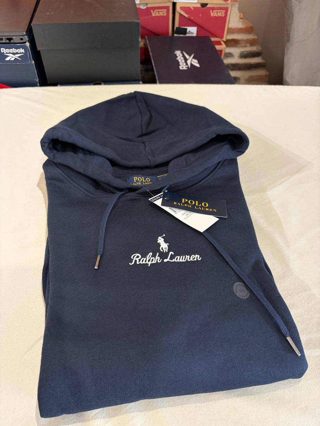 Polo Ralph Lauren Sweat à Capuche Homme Bleu Marine Logo Brodé Signature Taille XXL