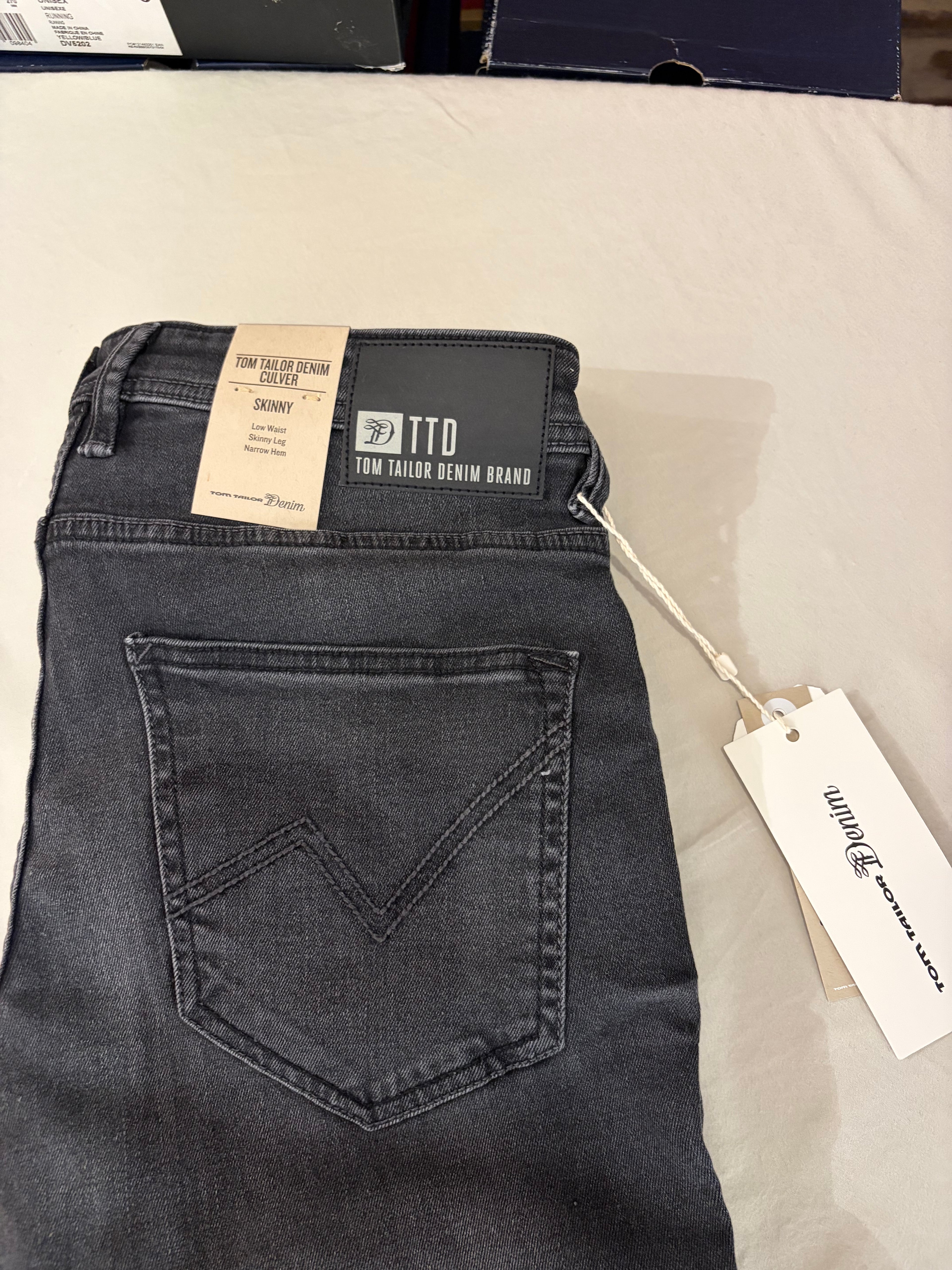Tom Tailor Denim CULVER Jean Homme Skinny Gris Délavé 30/34 Neuf avec Étiquettes