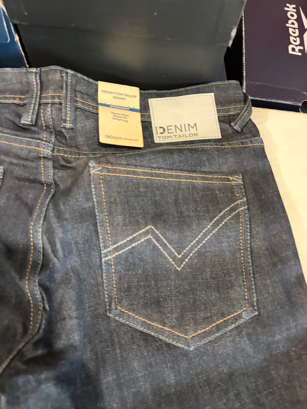 Jean Tom Tailor AEDAN Straight Homme Bleu Denim Brut 30/32 Neuf avec Étiquettes