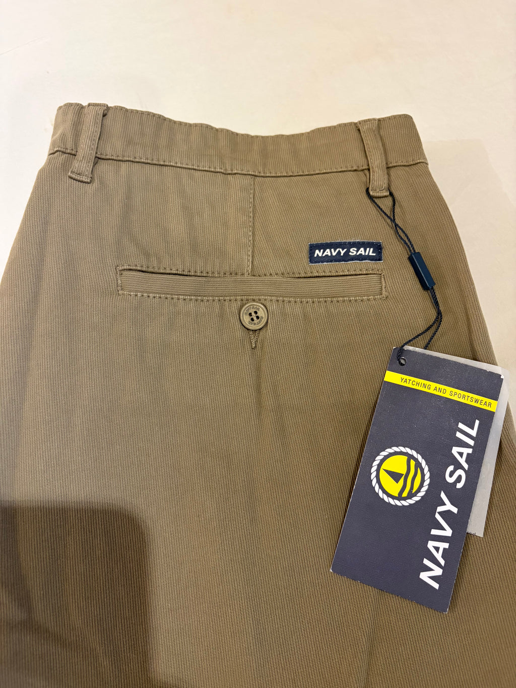 Pantalon Chino Navy Sail Beige Sable Homme W33 Neuf avec étiquette