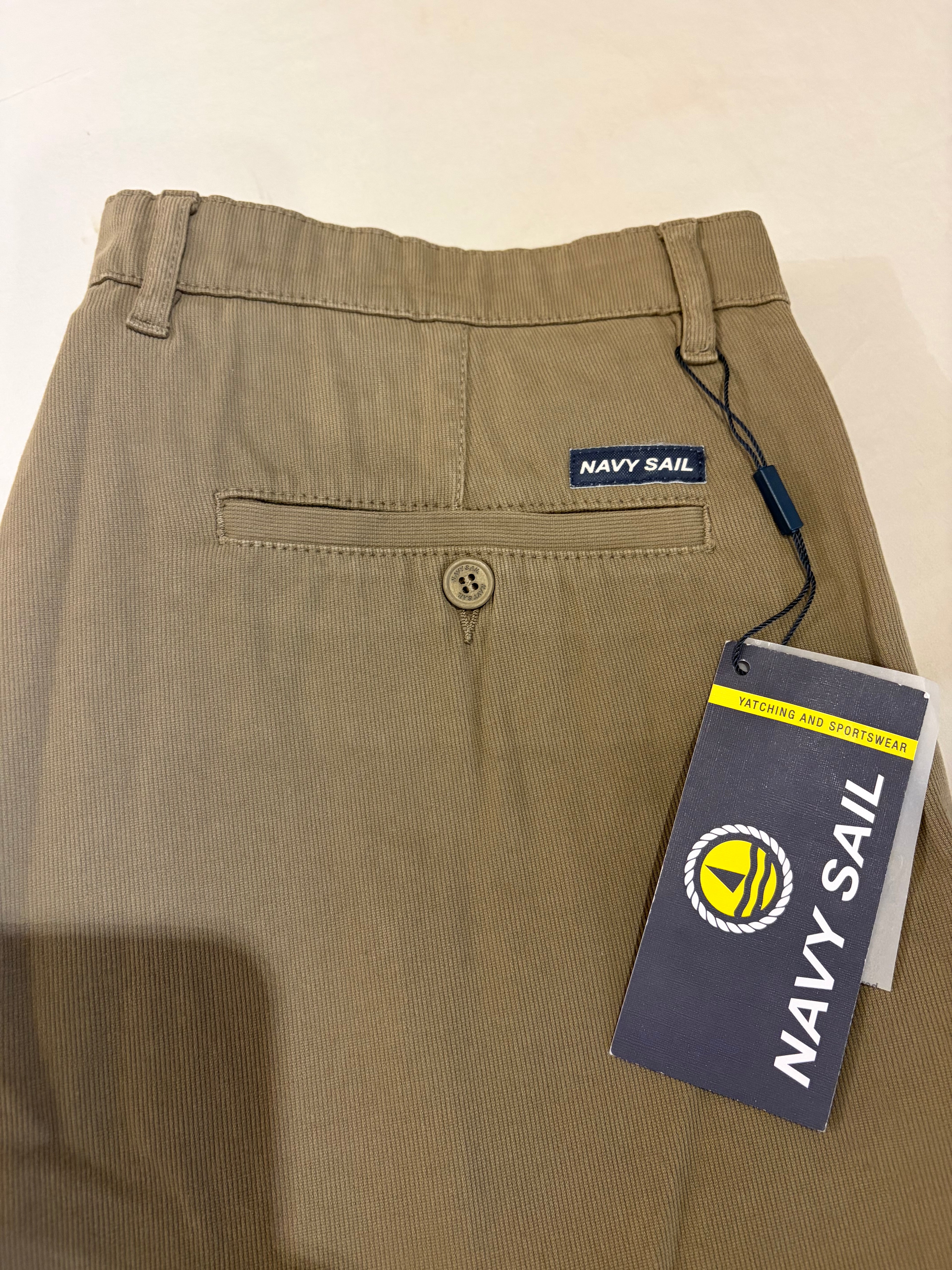 Pantalon Chino Navy Sail Beige Sable Homme W33 Neuf avec étiquette