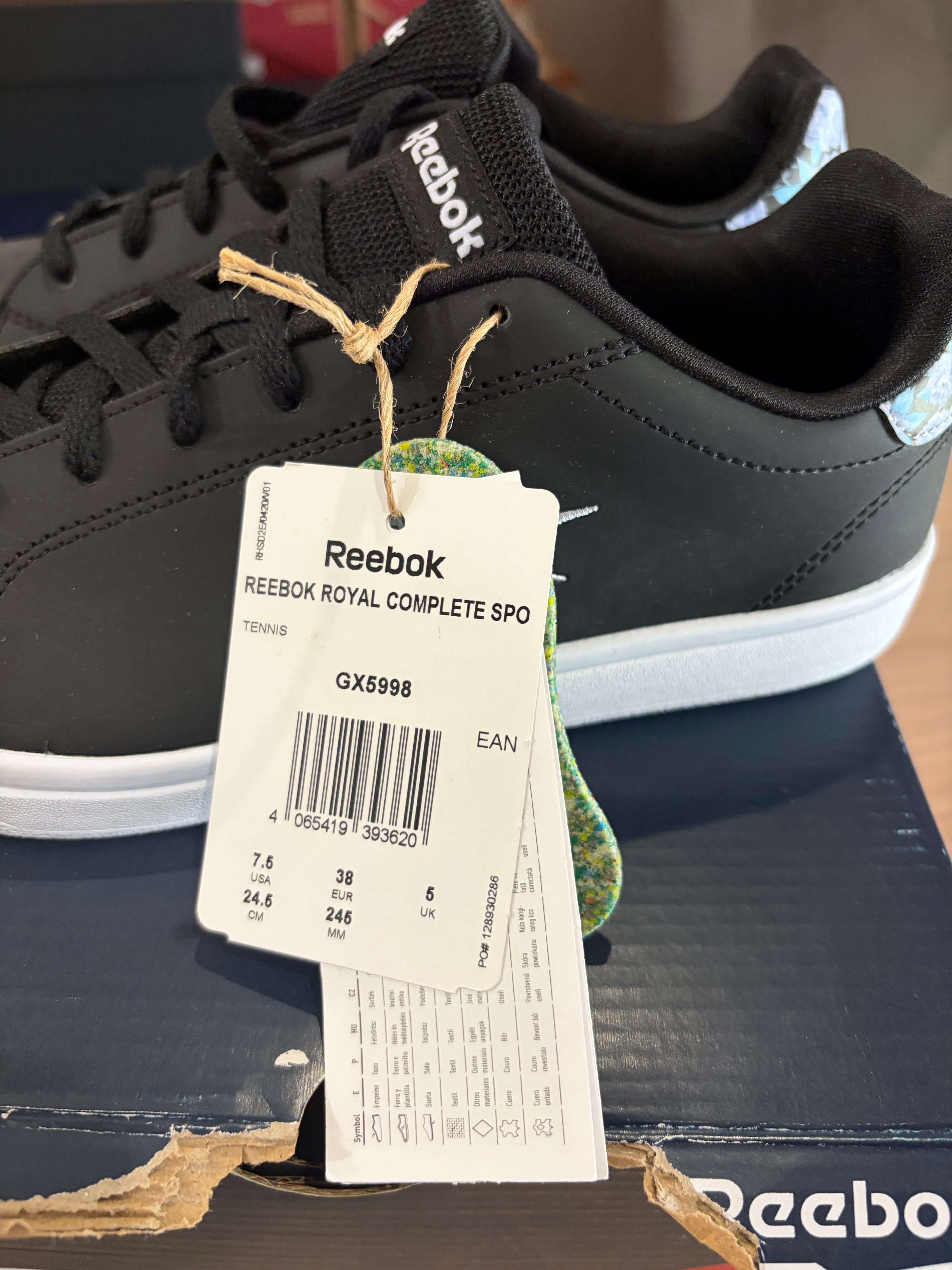 Reebok Royal Complete Spo GX5998 – Baskets Noires Unisexe Taille 38