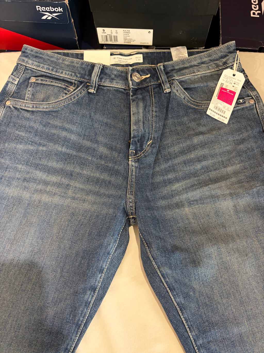 Jean Tom Tailor Josh Regular Slim Homme Bleu Denim 32/34 Neuf
