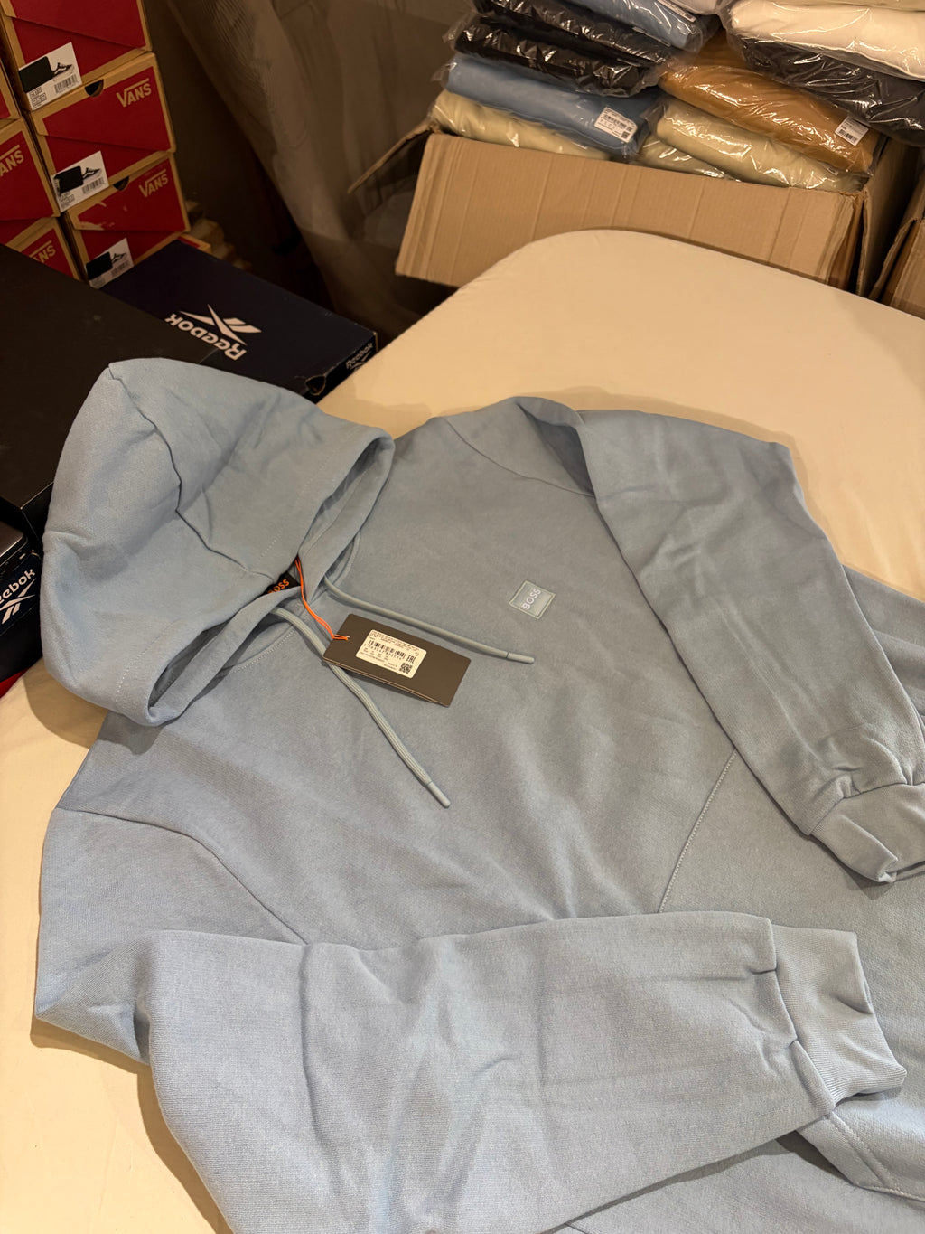 Sweat à capuche BOSS bleu ciel – Homme – Taille XXL – Neuf avec étiquette