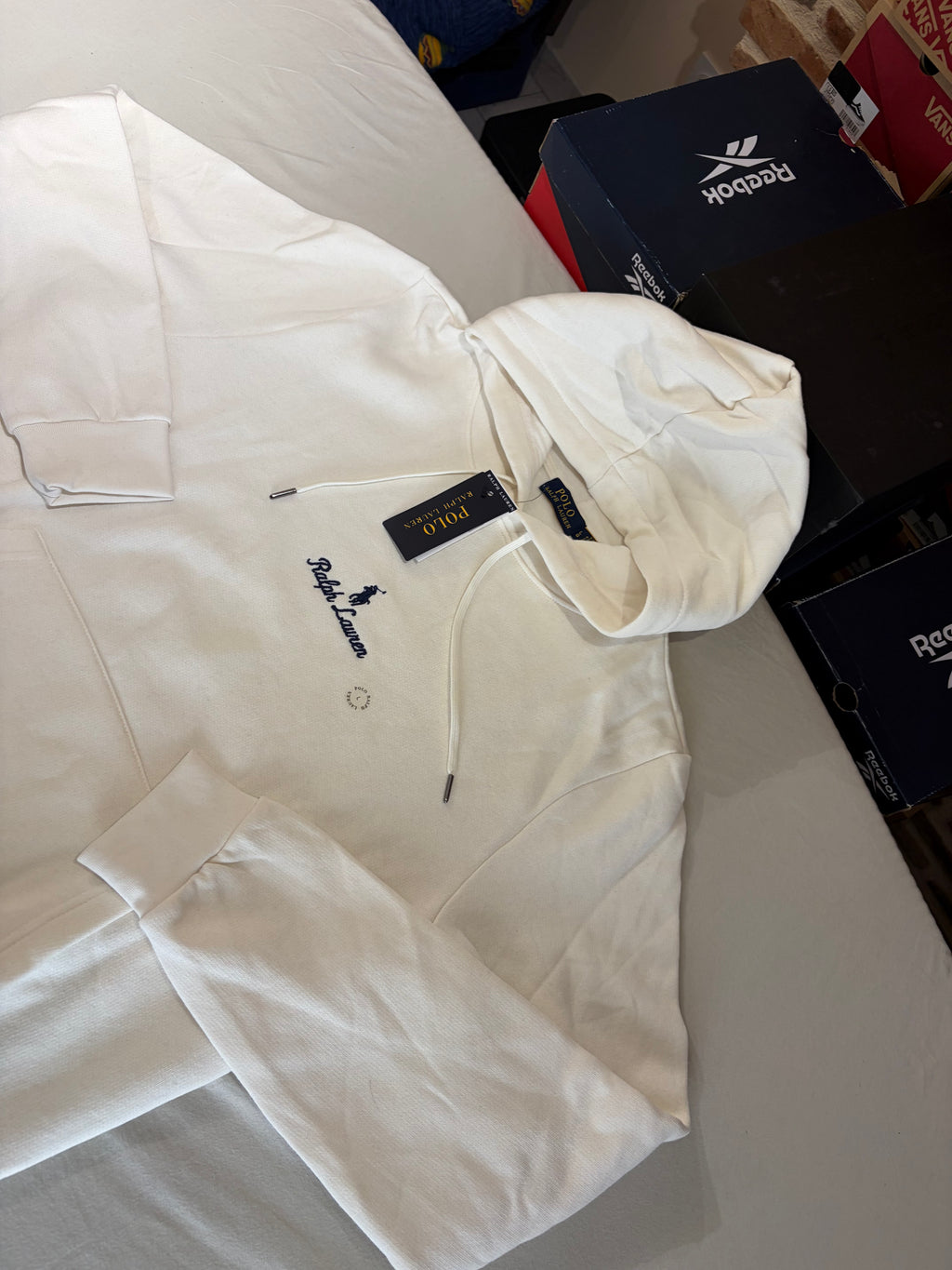 Polo Ralph Lauren Sweat à capuche homme blanc cassé logo brodé – Taille L – Neuf avec étiquette