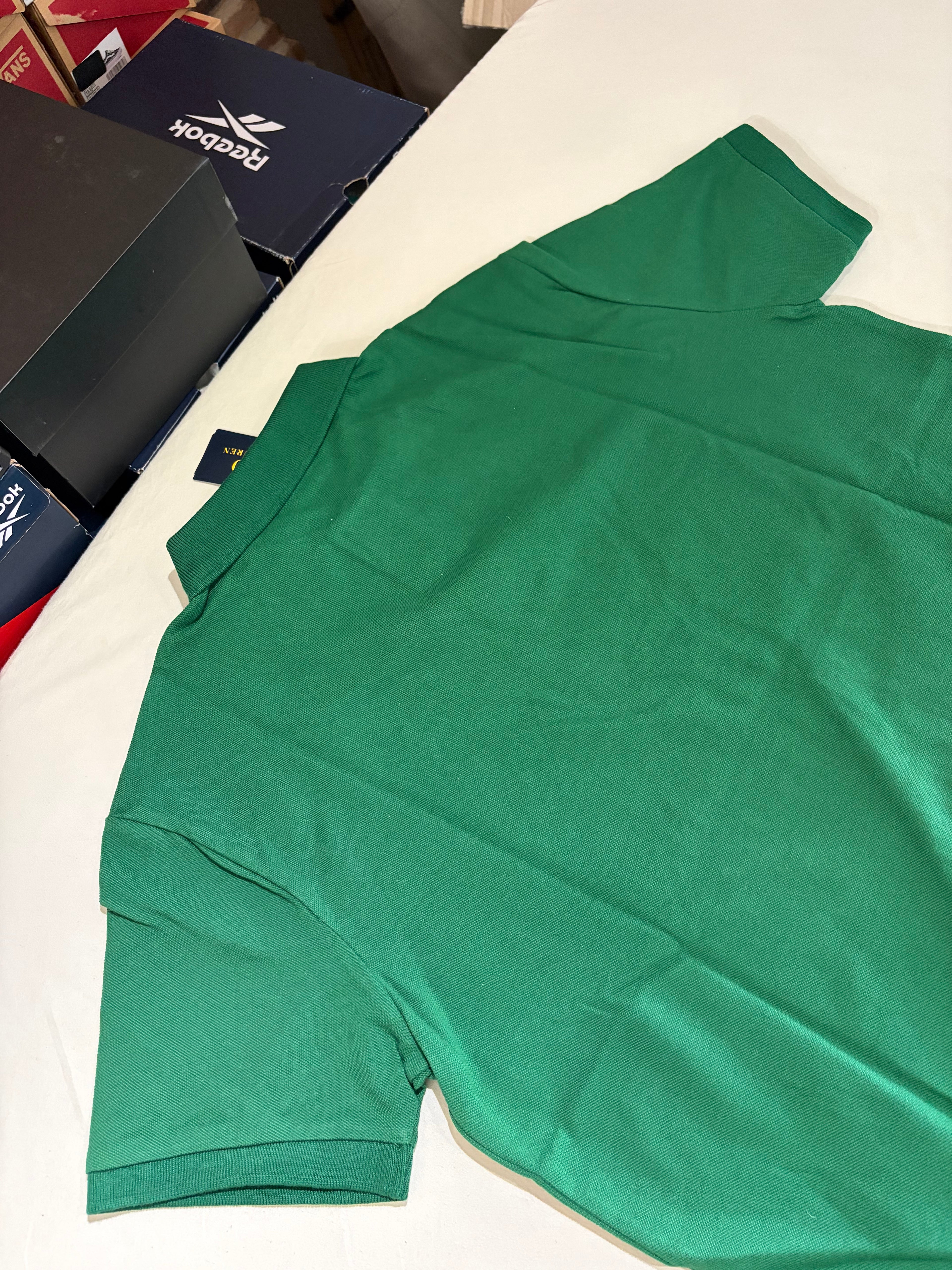 Polo Ralph Lauren – Polo Homme Vert Custom Slim Fit Logo Violet – Taille XL