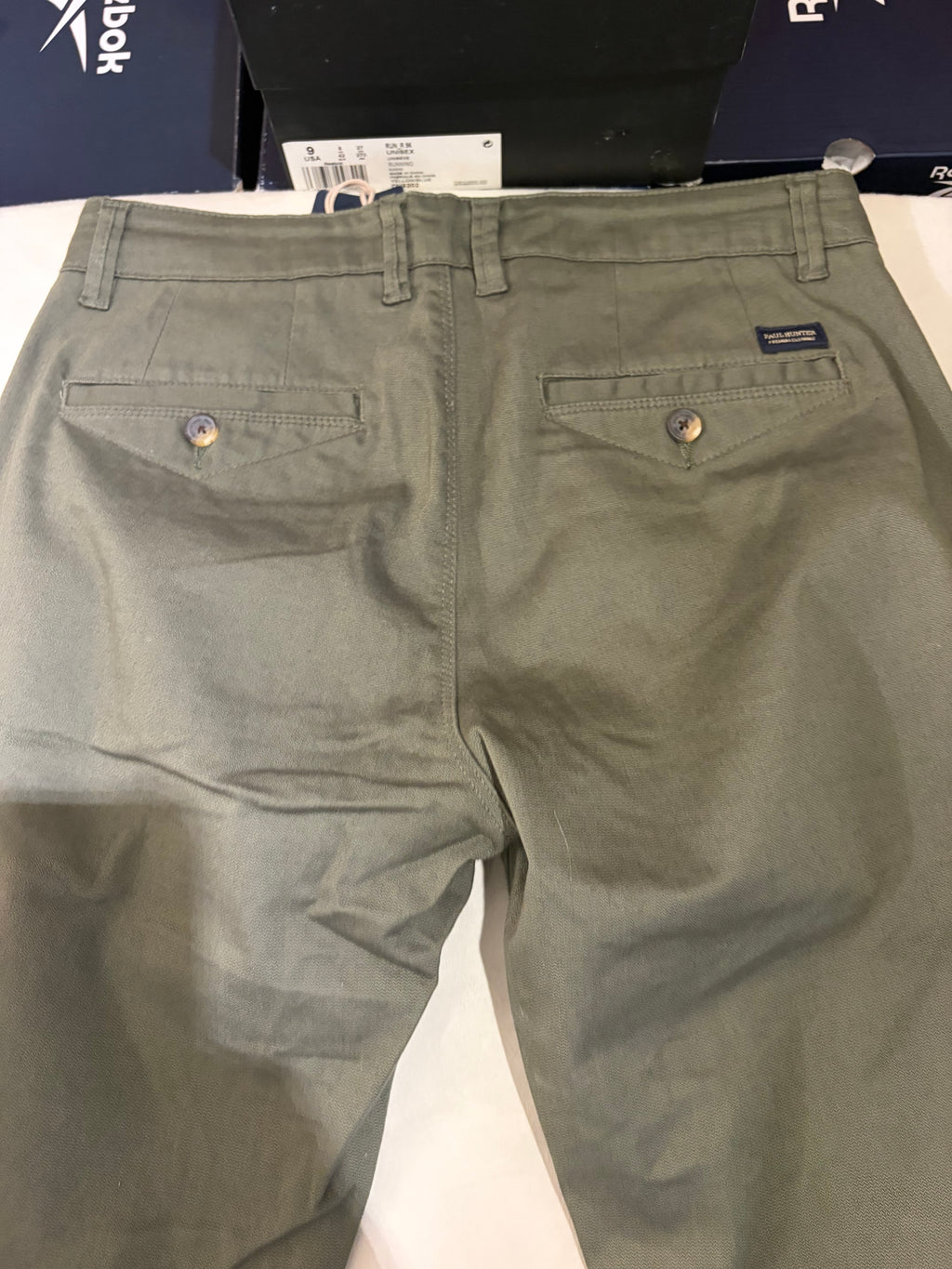 Pantalon Chino Paul Hunter Samuel Structure Slim Fit Olive Homme Neuf W33 L36