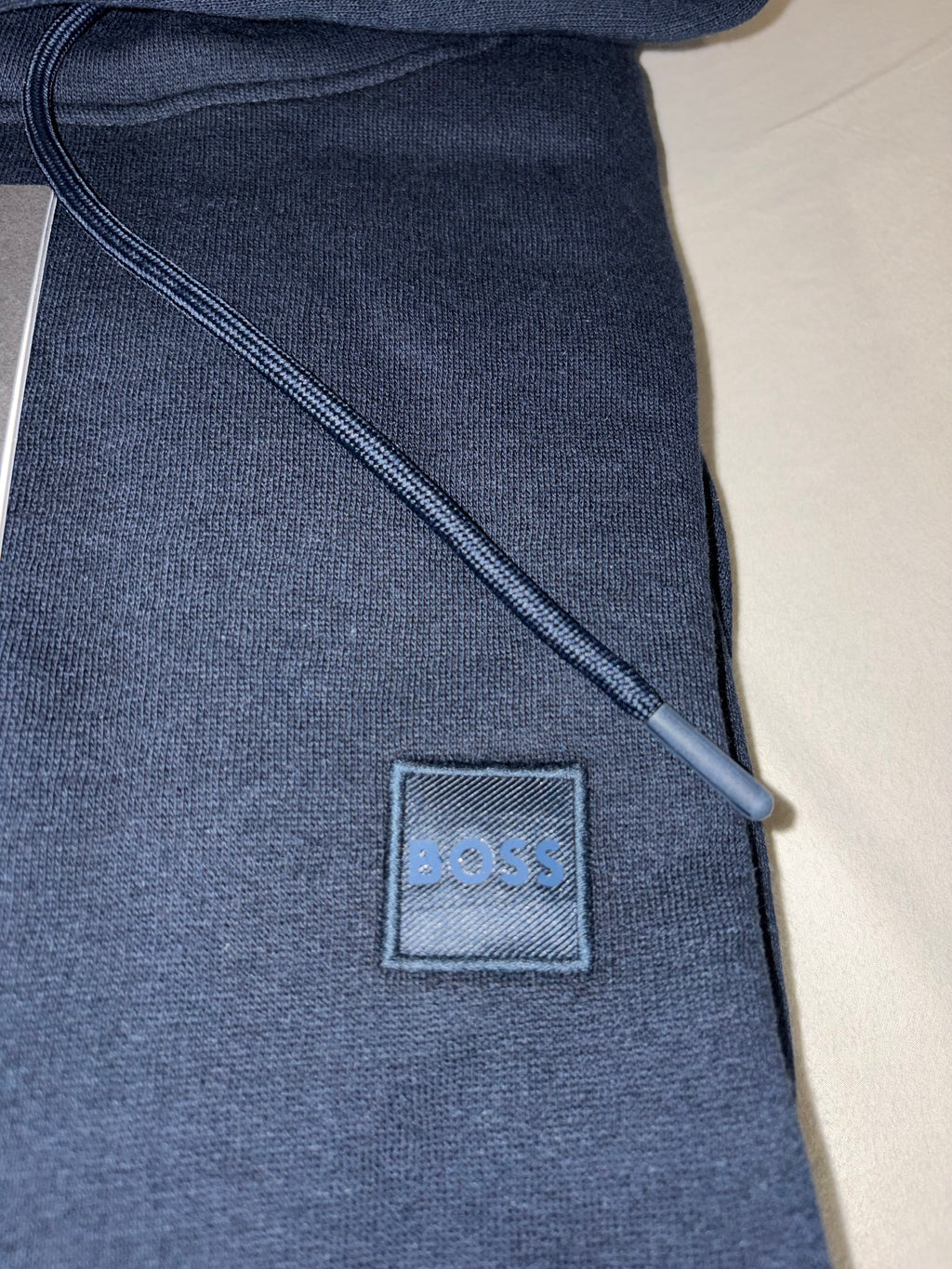 Sweat à capuche BOSS Homme Bleu Marine Taille XL - Logo Patch - Neuf