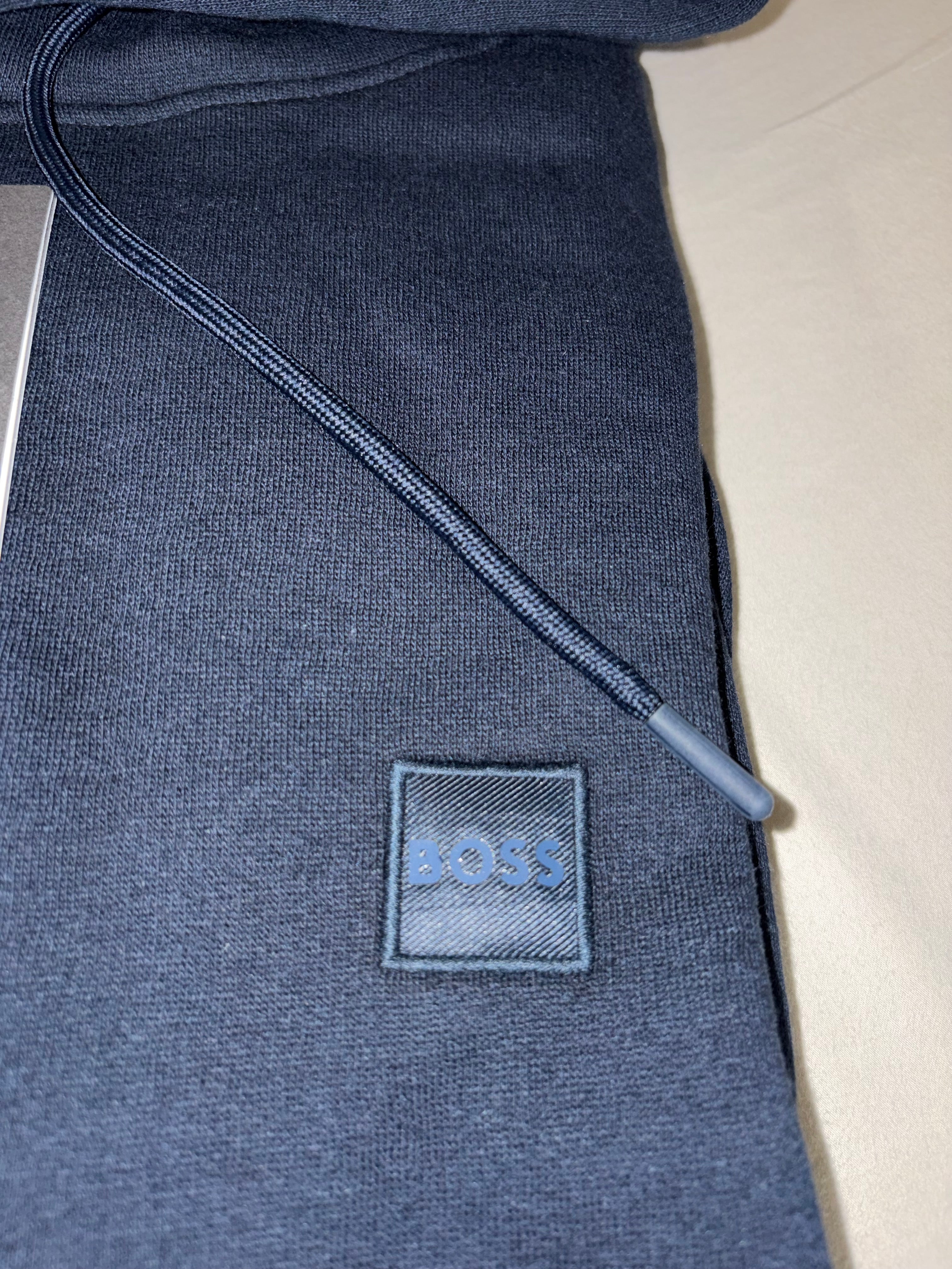 Sweat à capuche BOSS Homme Bleu Marine Taille XL - Logo Patch - Neuf