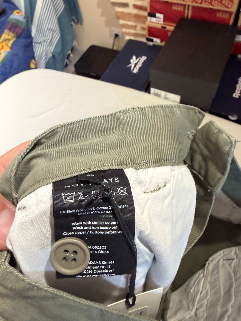 Short Chino Nowadays Homme Balsam Green – Taille 29 – Neuf avec étiquette