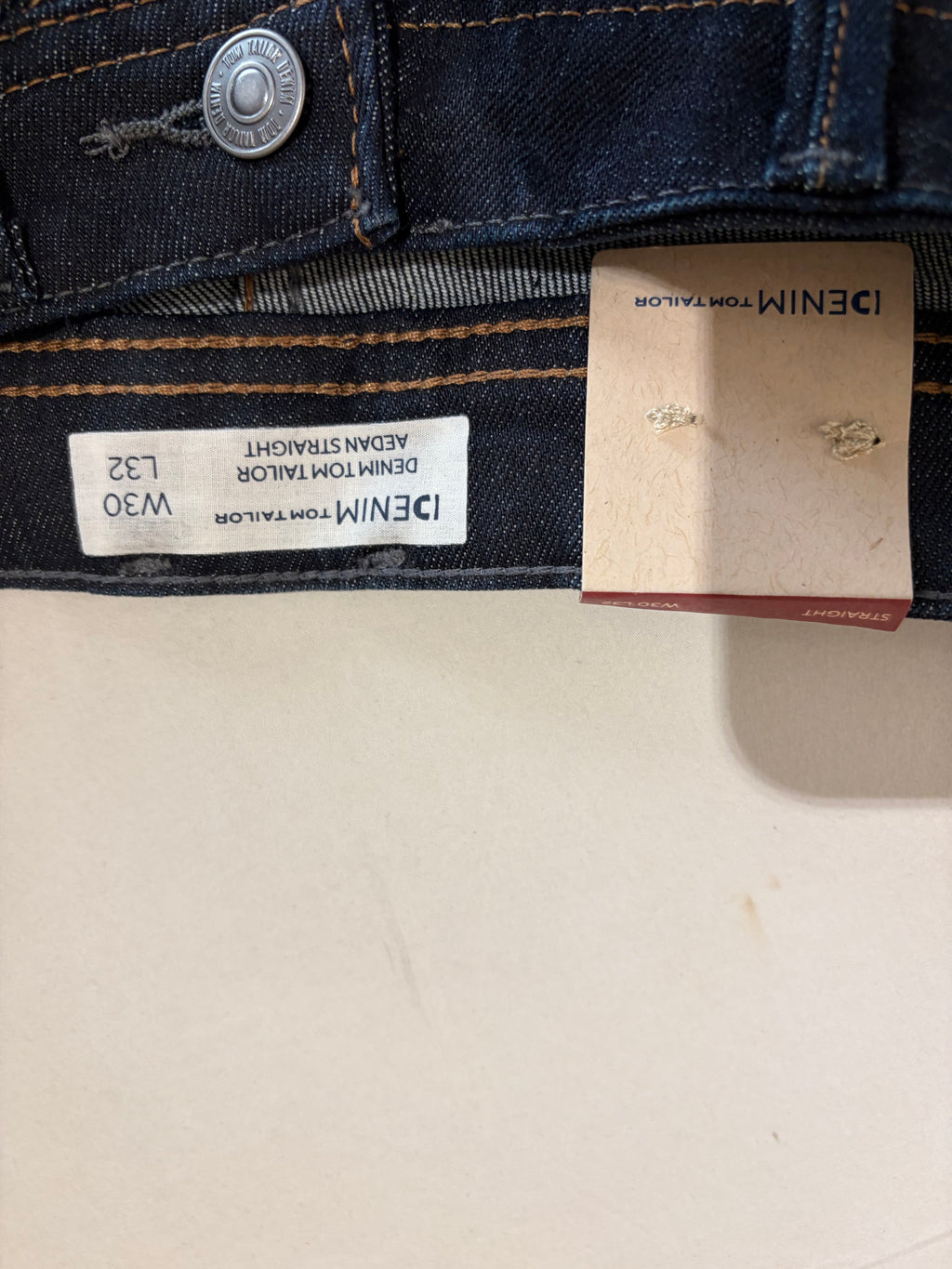 Jean Tom Tailor AEDAN Straight Homme Bleu Denim Brut 30/32 Neuf avec Étiquettes