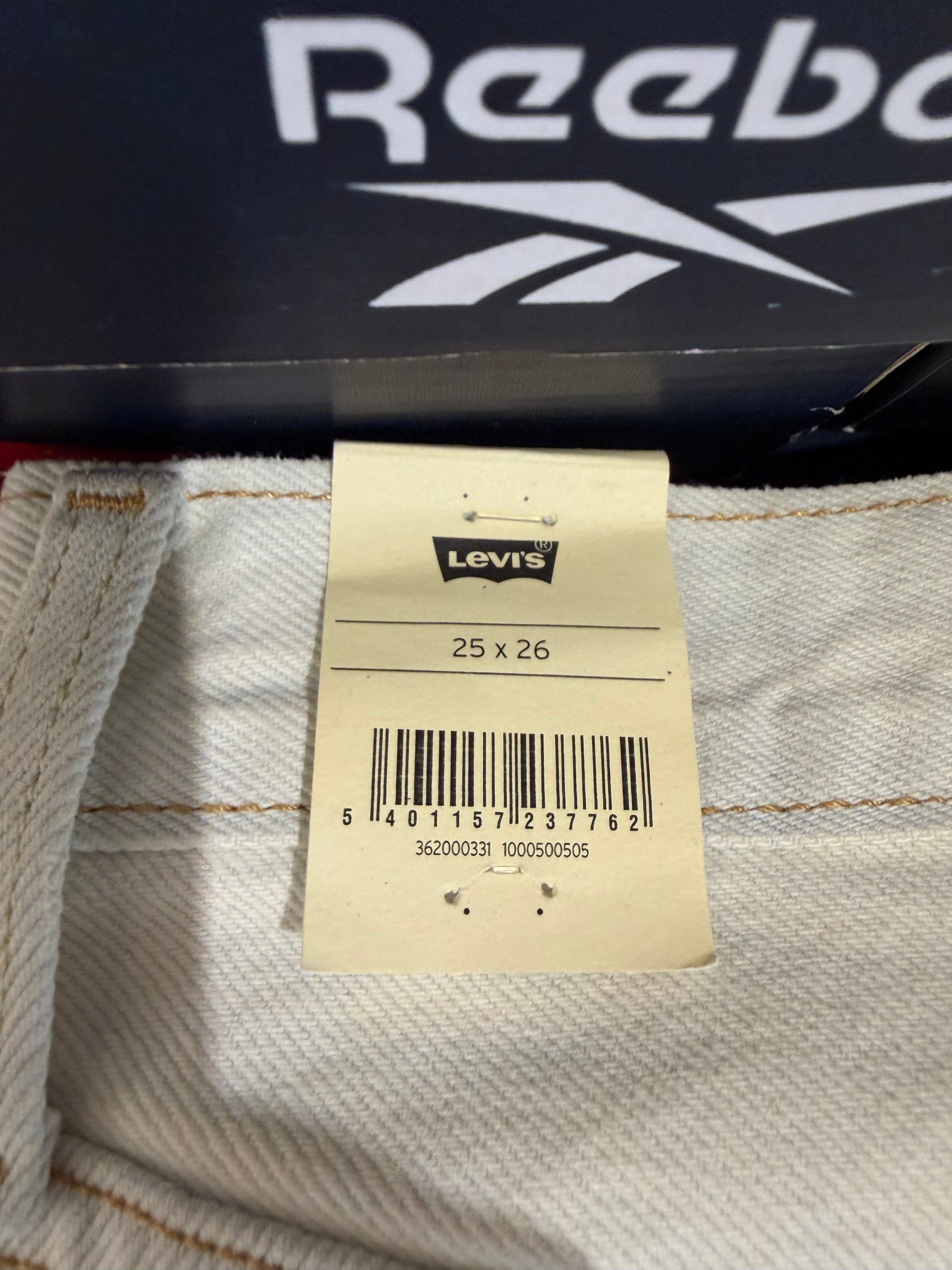 Jean Levi's 501 Original Cropped Femme Blanc Écru 25x26
