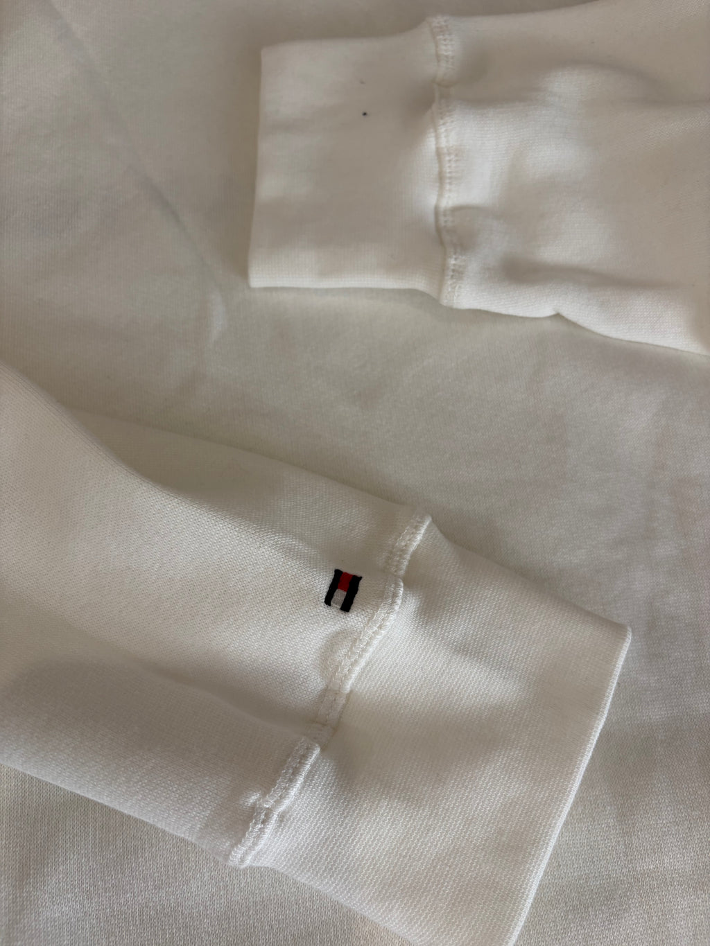 Sweat à capuche Tommy Hilfiger Homme Blanc Cassé Taille XL - Tommy Logo Hoody - Logo Brodé EST. 1985 - Neuf