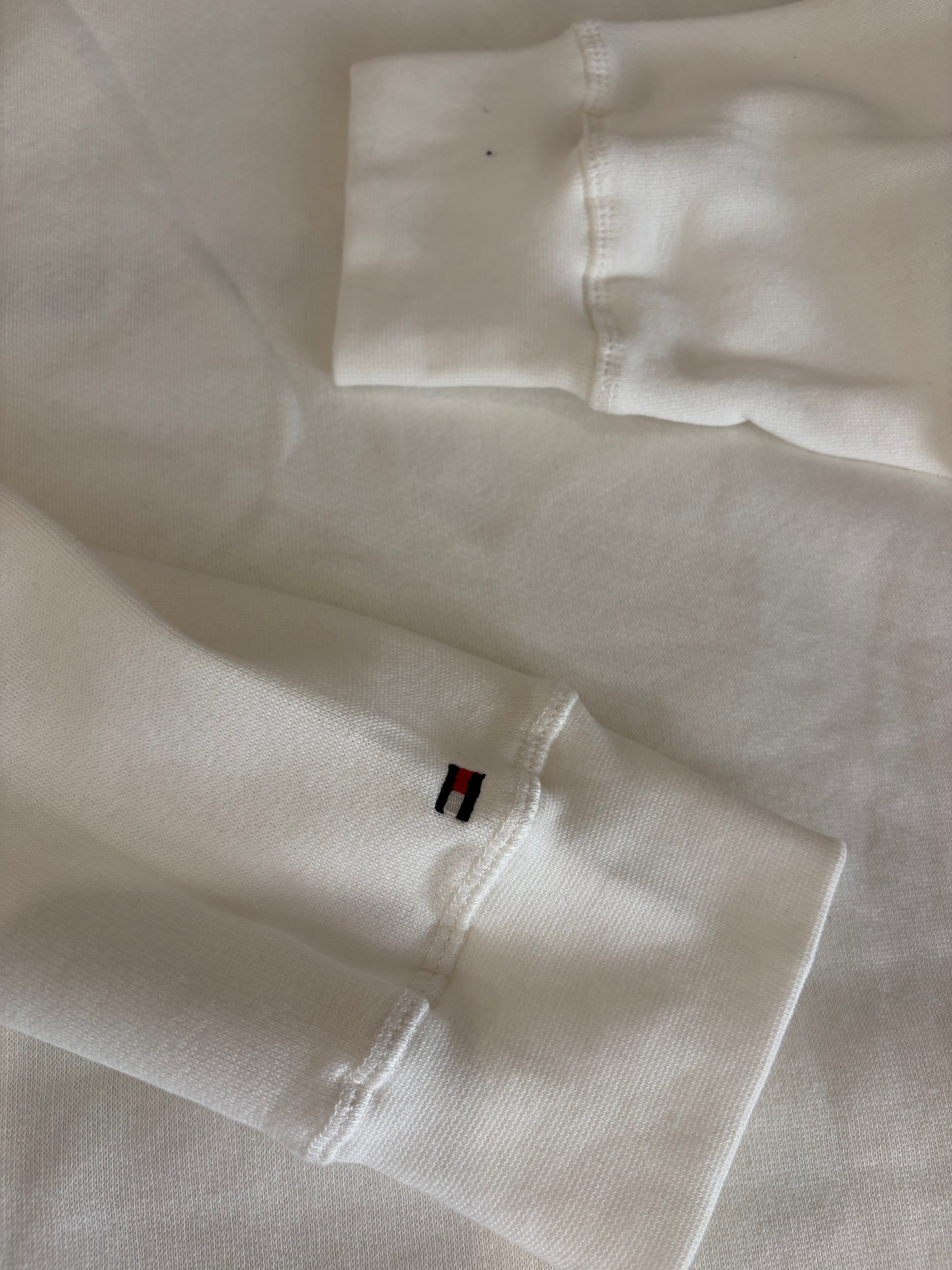 Sweat à capuche Tommy Hilfiger Homme Blanc Cassé Taille XL - Tommy Logo Hoody - Logo Brodé EST. 1985 - Neuf