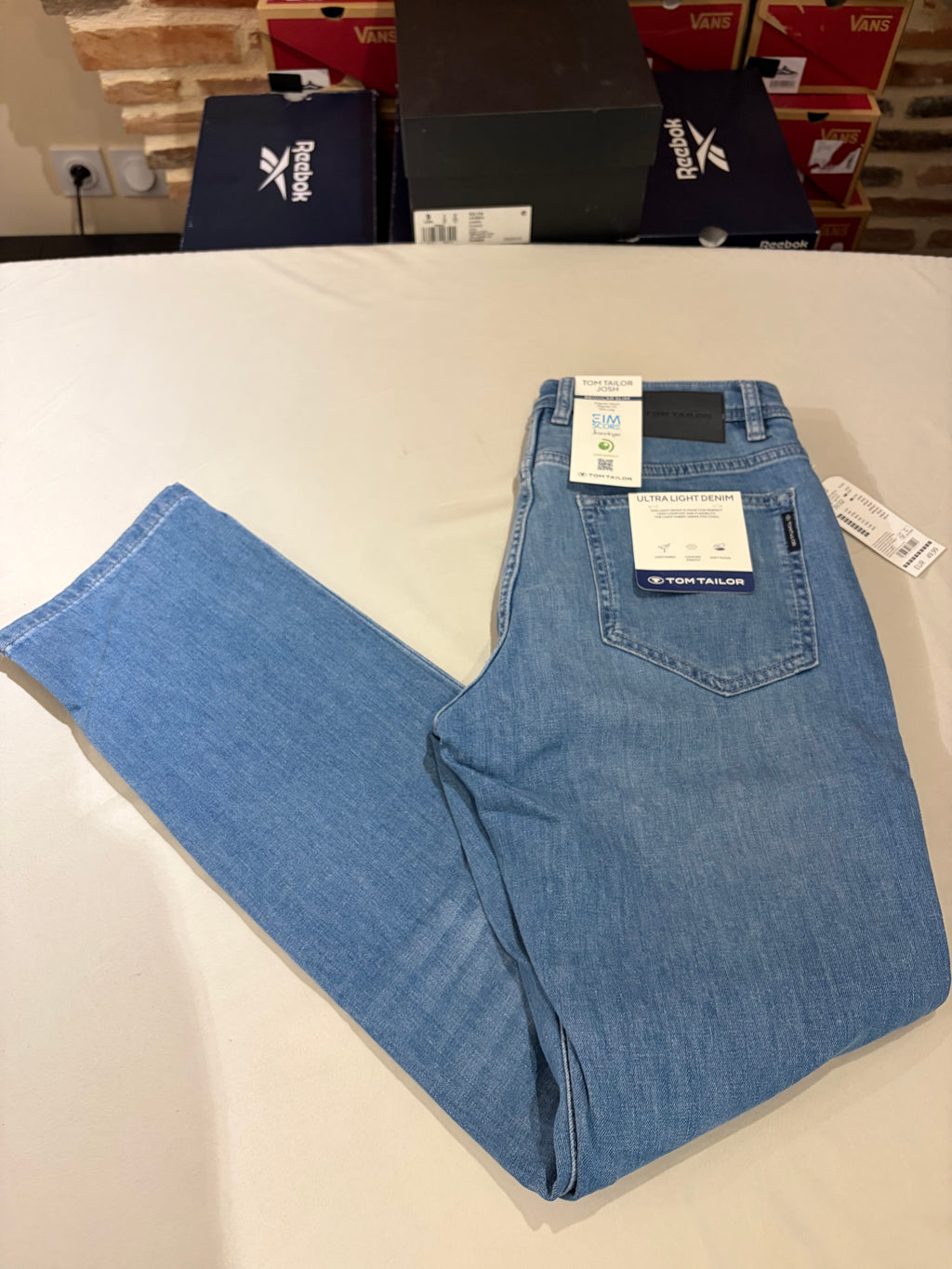 Jean Tom Tailor Josh Regular Slim Ultra Light Denim Homme Bleu Clair – Neuf avec étiquettes – Taille 31/32