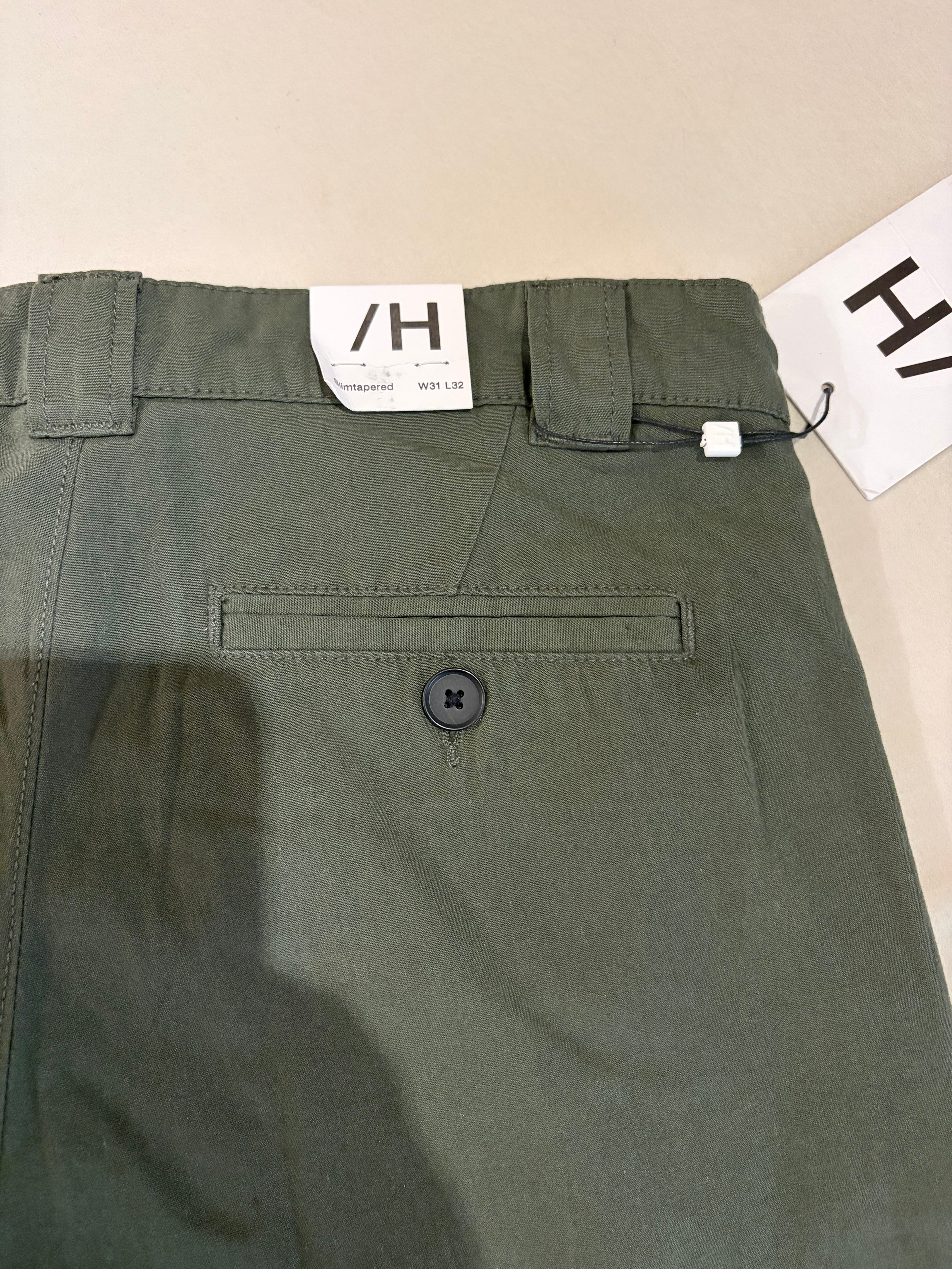 Pantalon Chino Selected Homme Slim Tapered Kaki Rosin – Neuf avec étiquette – Taille 31/32