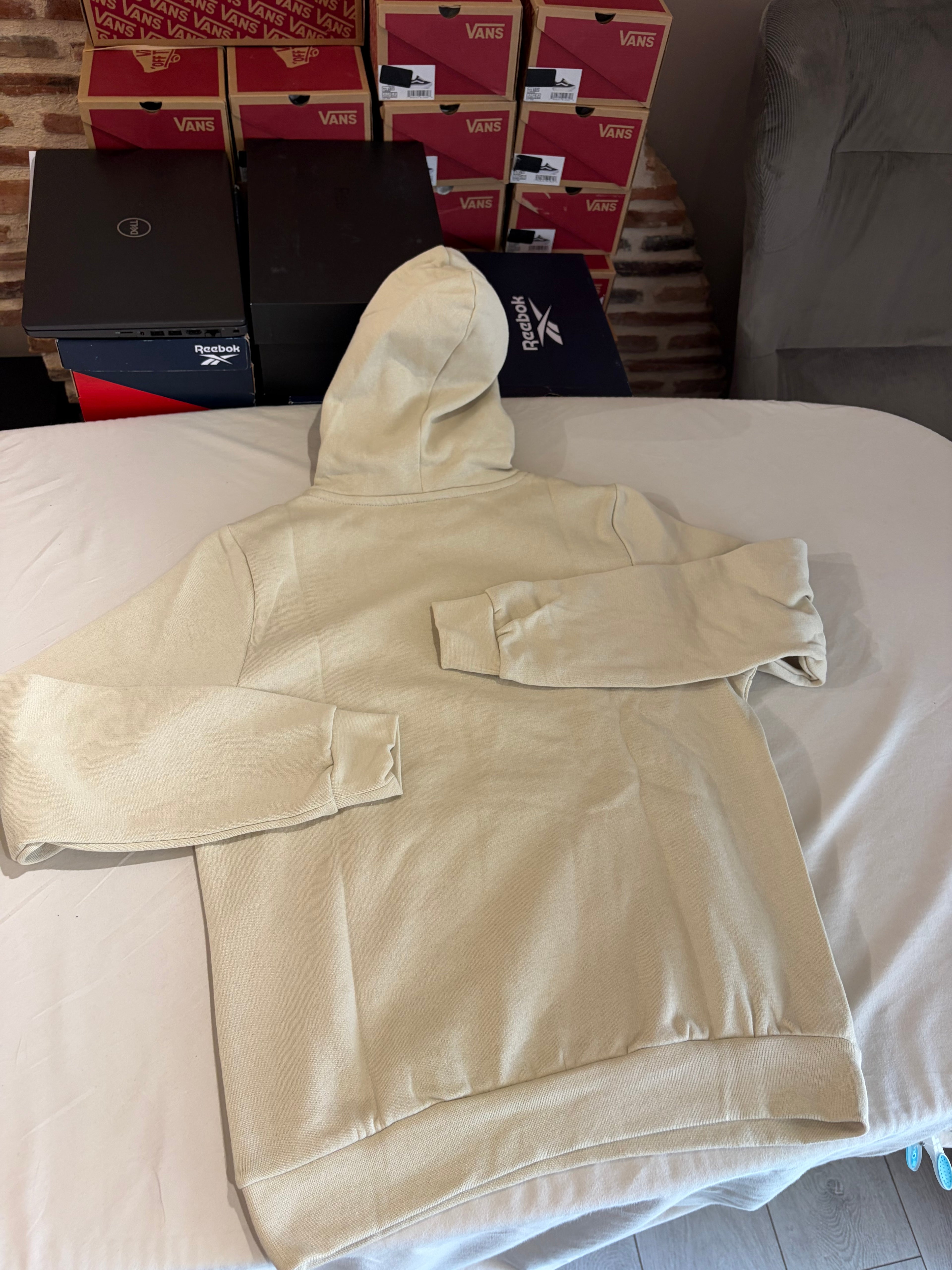 Sweat à capuche BOSS Wetalk Écru Homme M - Logo ton sur ton - Neuf