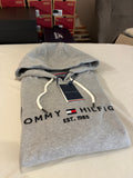 Sweat à capuche Tommy Hilfiger Homme Gris Chiné Cloud Heather Taille L - Tommy Logo Hoody - Neuf