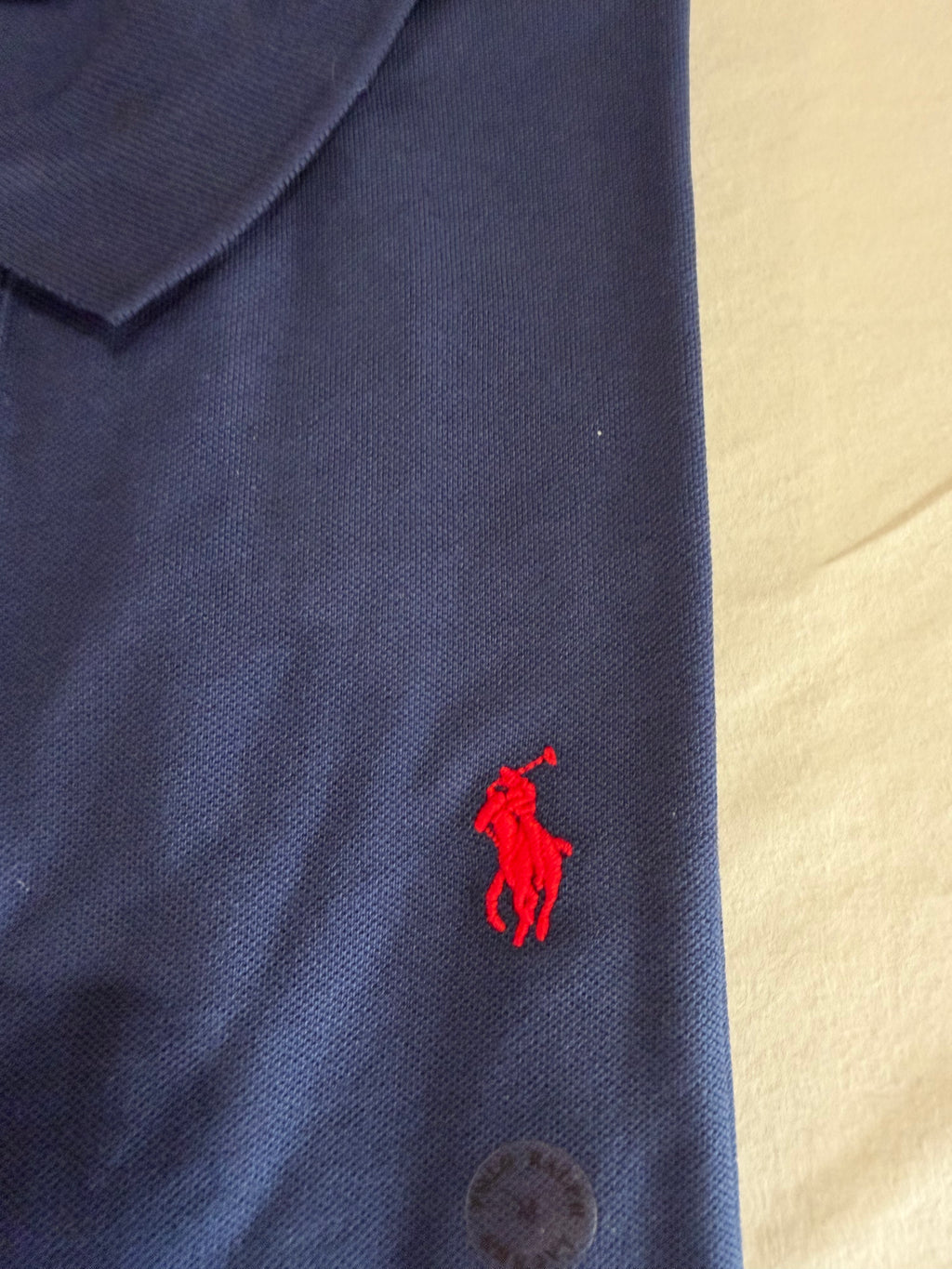Polo Ralph Lauren Custom Slim Fit Bleu Marine Logo Rouge Homme Taille M – Neuf avec étiquette