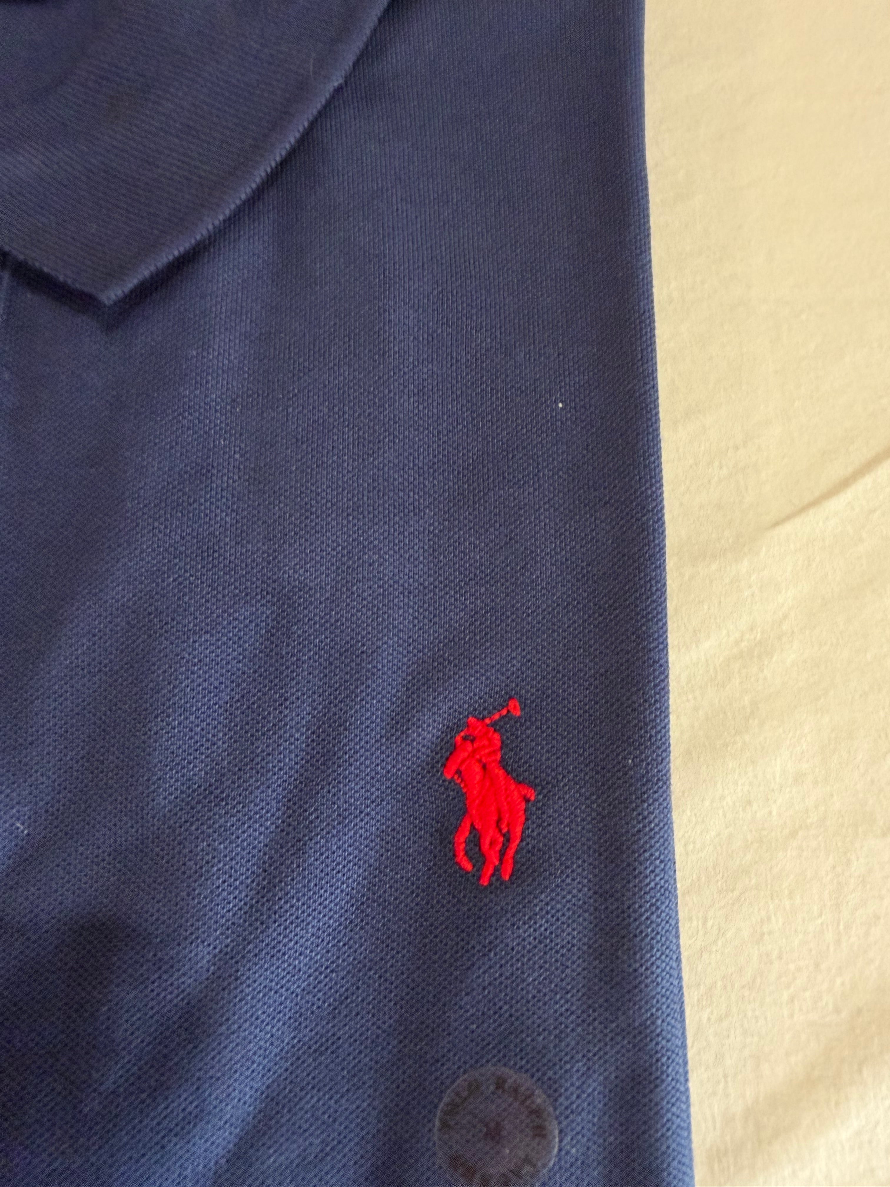 Polo Ralph Lauren Custom Slim Fit Bleu Marine Logo Rouge Homme Taille M – Neuf avec étiquette