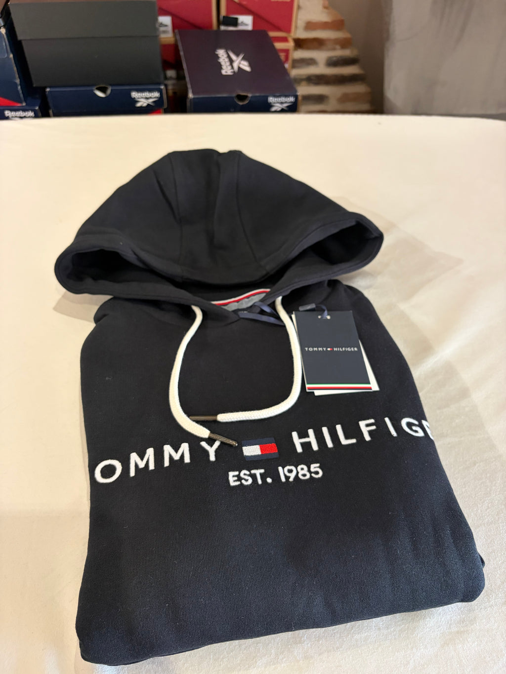Sweat à capuche Tommy Hilfiger Logo Hoody Noir Homme Taille S