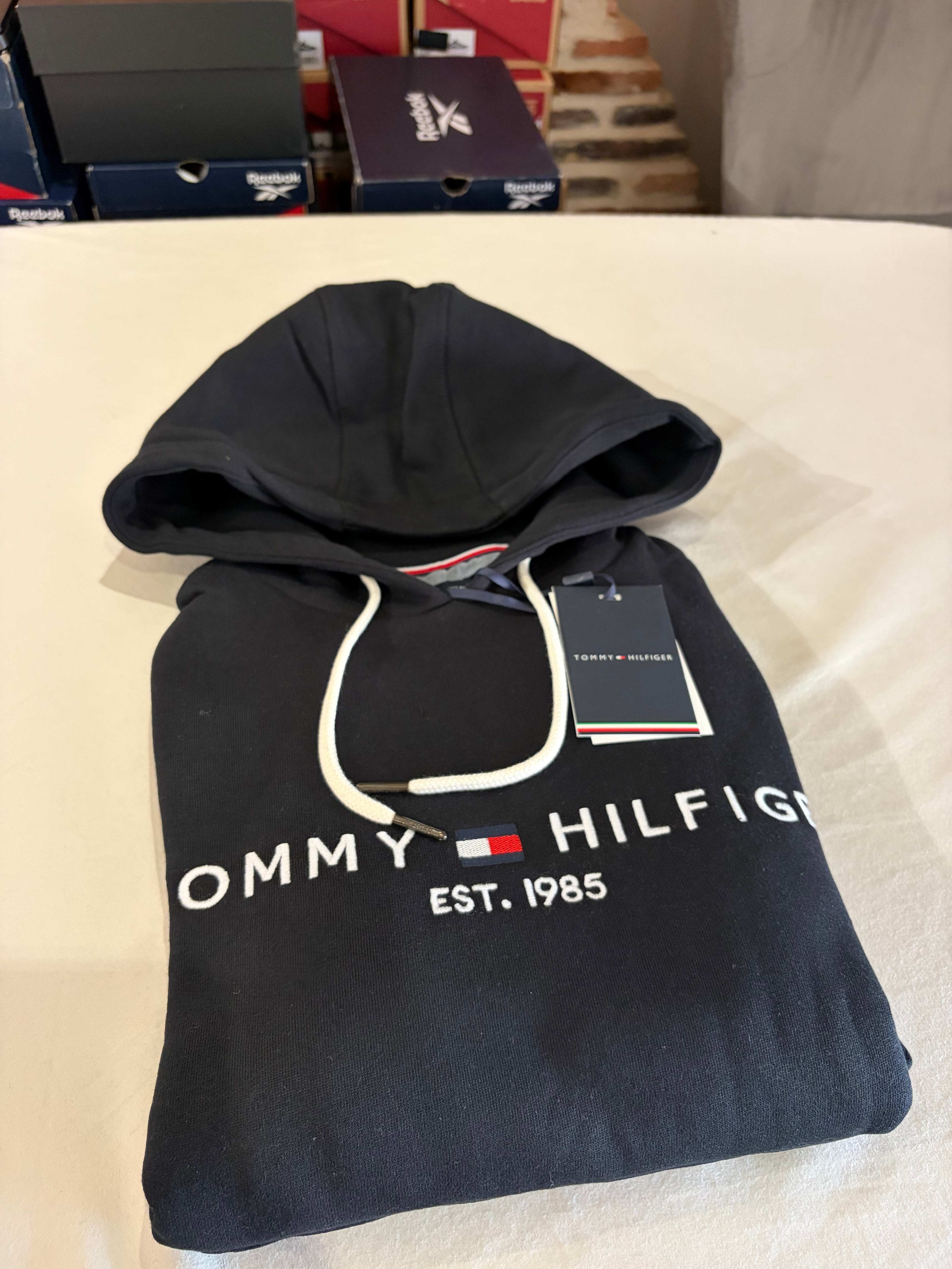 Sweat à capuche Tommy Hilfiger Logo Hoody Noir Homme Taille S