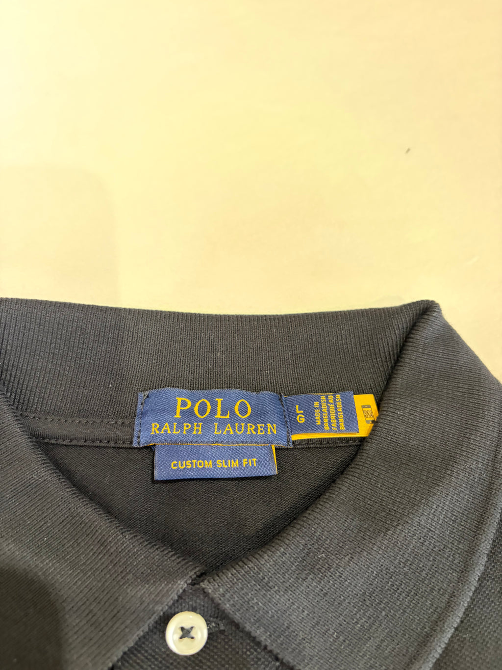 Polo Ralph Lauren Custom Slim Fit Homme Noir Logo Rouge – Taille L – Neuf avec étiquette