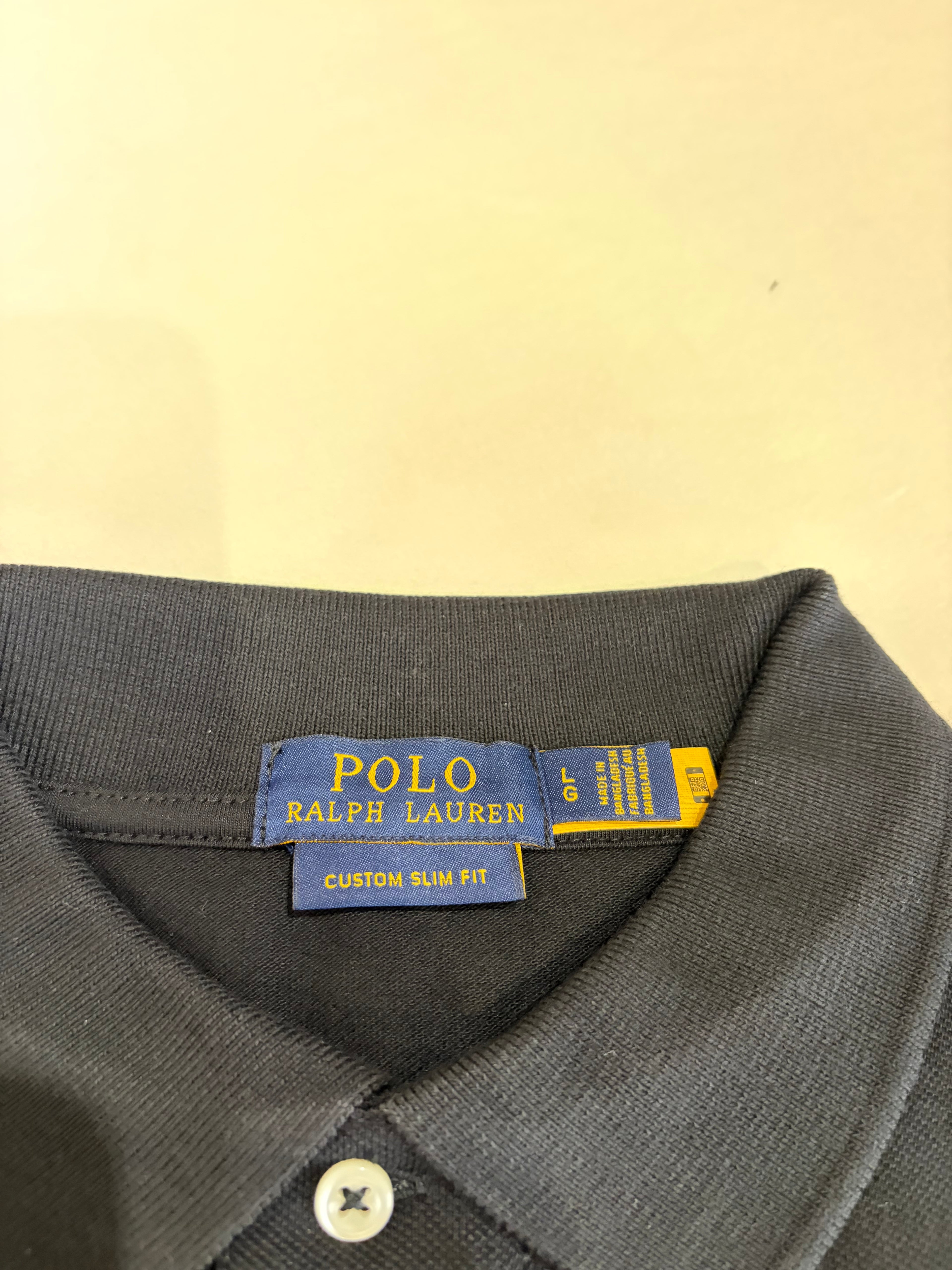 Polo Ralph Lauren Custom Slim Fit Homme Noir Logo Rouge – Taille L – Neuf avec étiquette