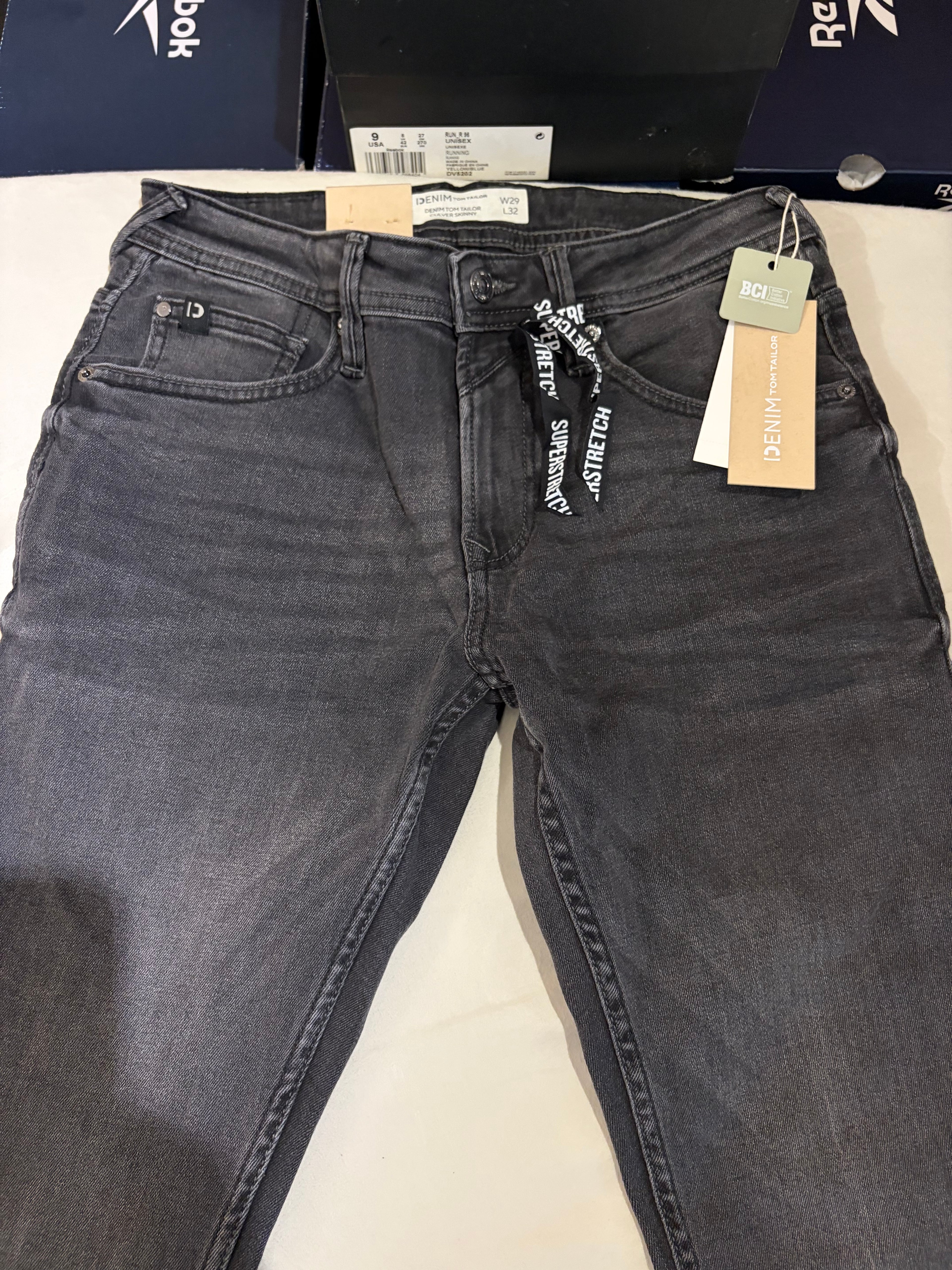 Jean Tom Tailor Denim Culver Skinny Homme Gris Délavé – Neuf avec étiquettes – Taille 29/32
