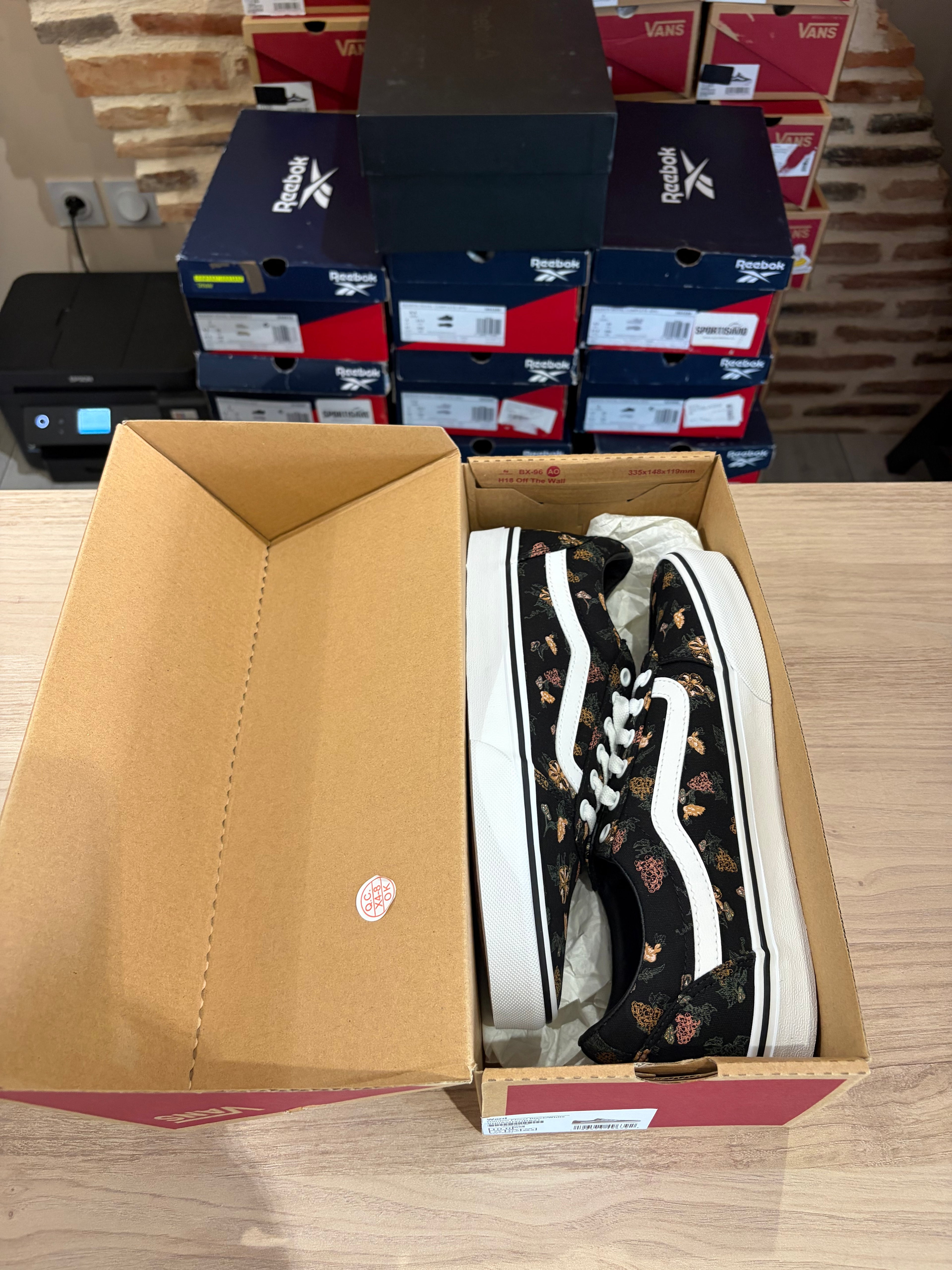 Vans Ward Garden Floral Black/White – Baskets Femme Taille 41