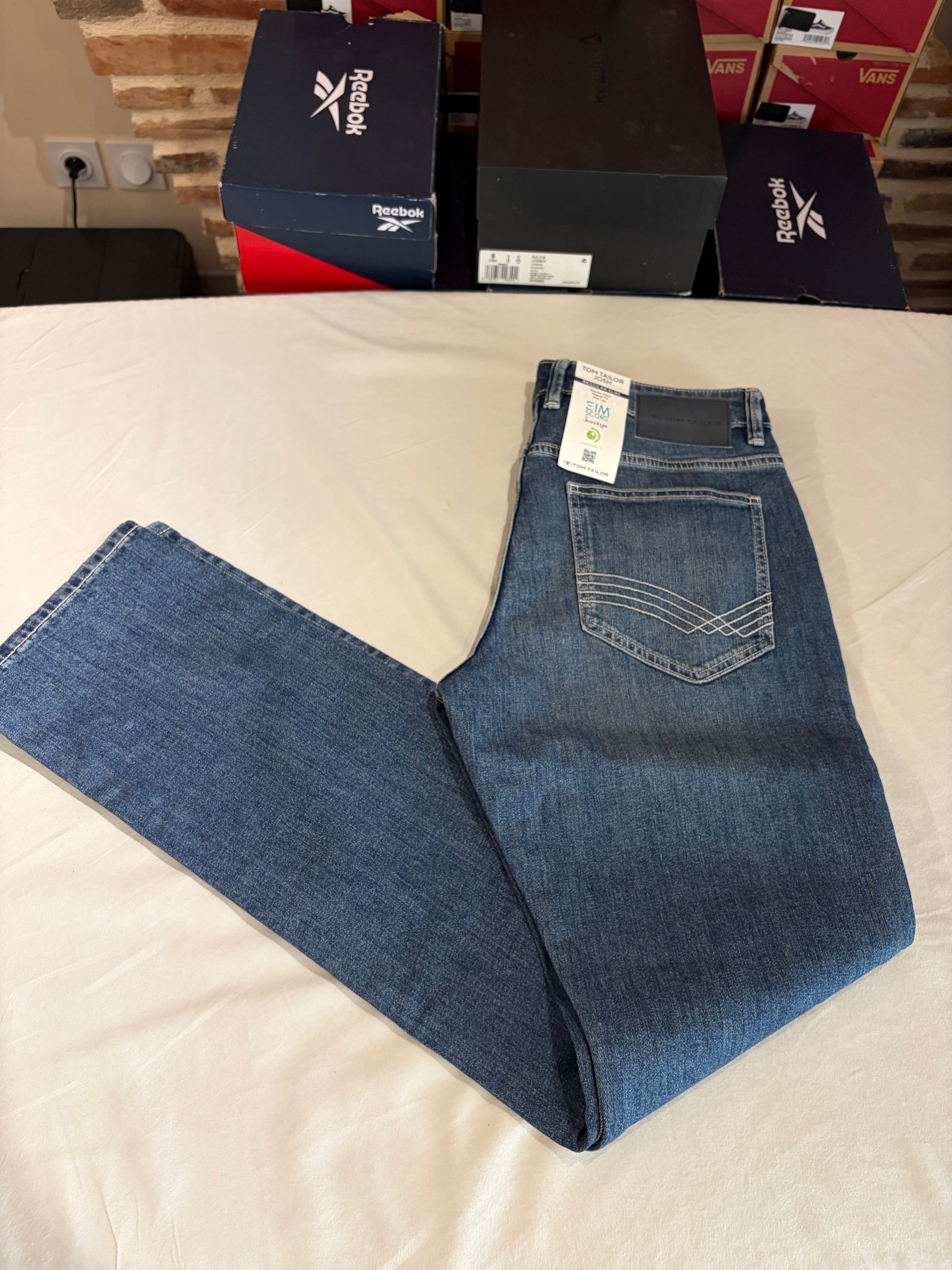 Jean Tom Tailor Josh Regular Slim Homme Bleu Denim 32/34 Neuf
