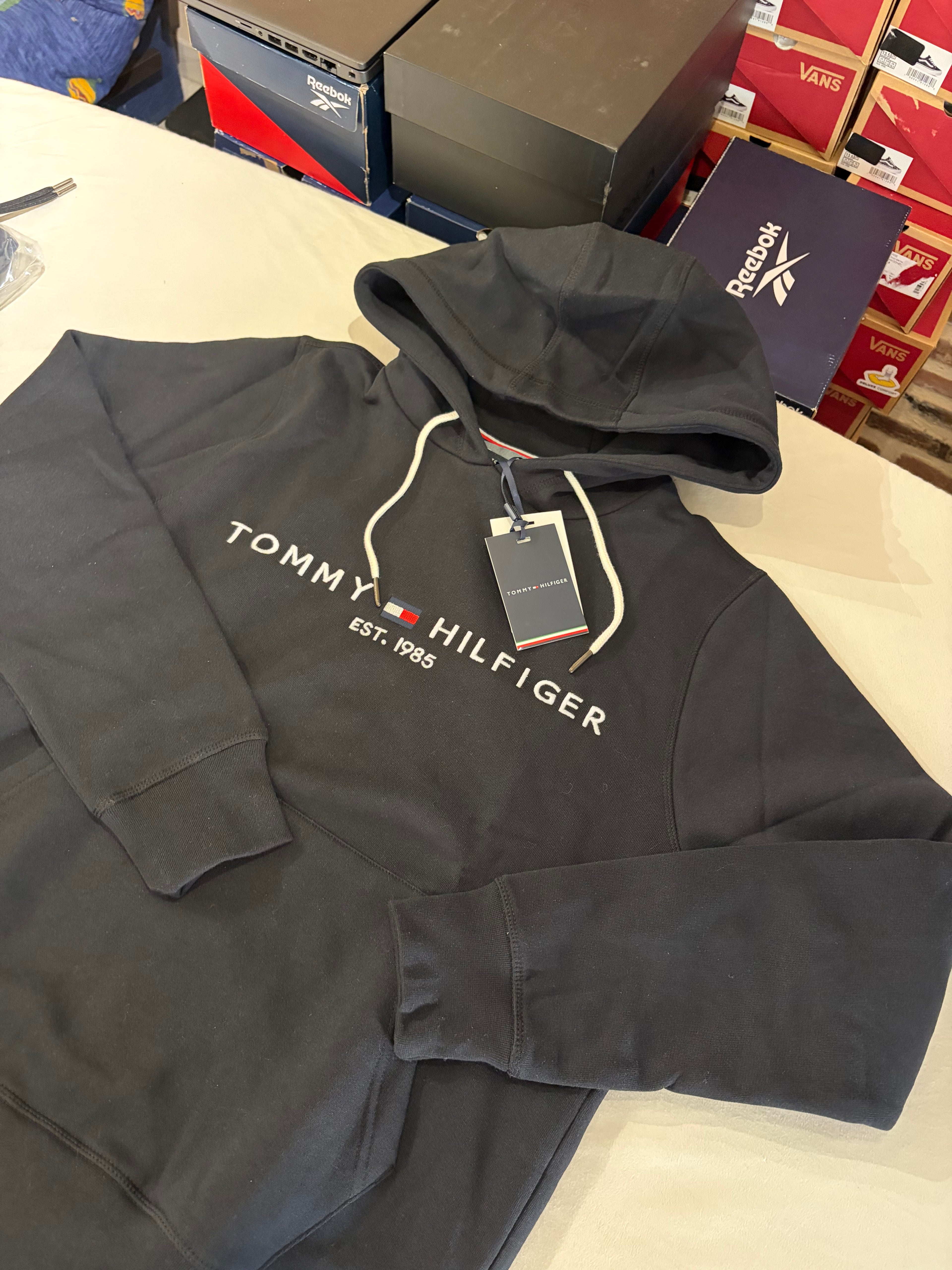Tommy Hilfiger Sweat à Capuche Homme Logo Brodé Noir MW0MW10752 Taille L