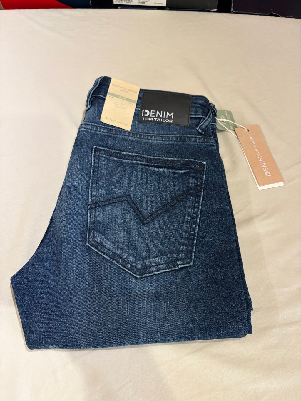 Tom Tailor Denim PIERS Jean Homme Slim Bleu Denim 30/32 Neuf avec Étiquettes