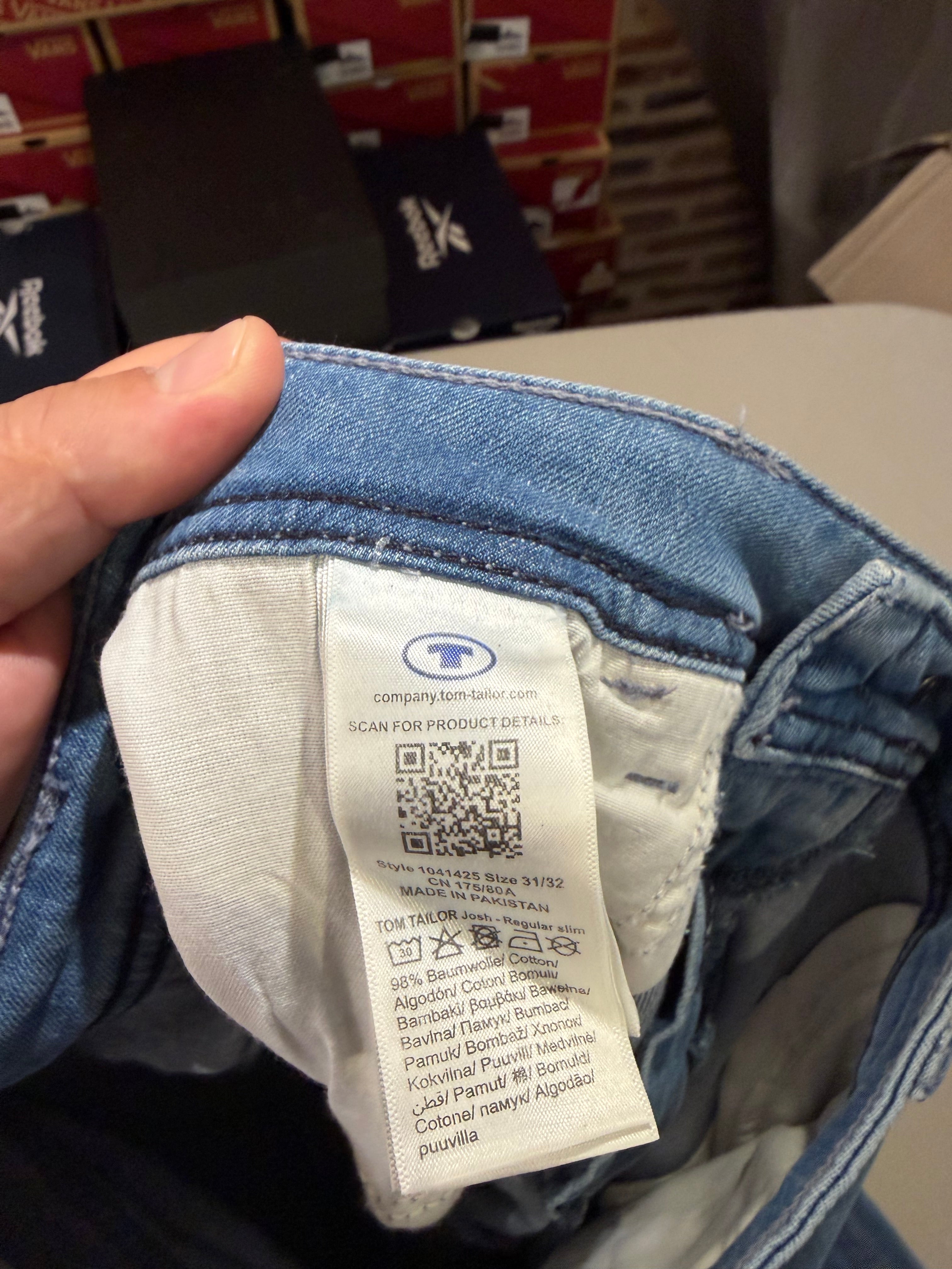 Jean Tom Tailor Josh Regular Slim Ultra Light Denim Homme Bleu Clair – Neuf avec étiquettes – Taille 31/32