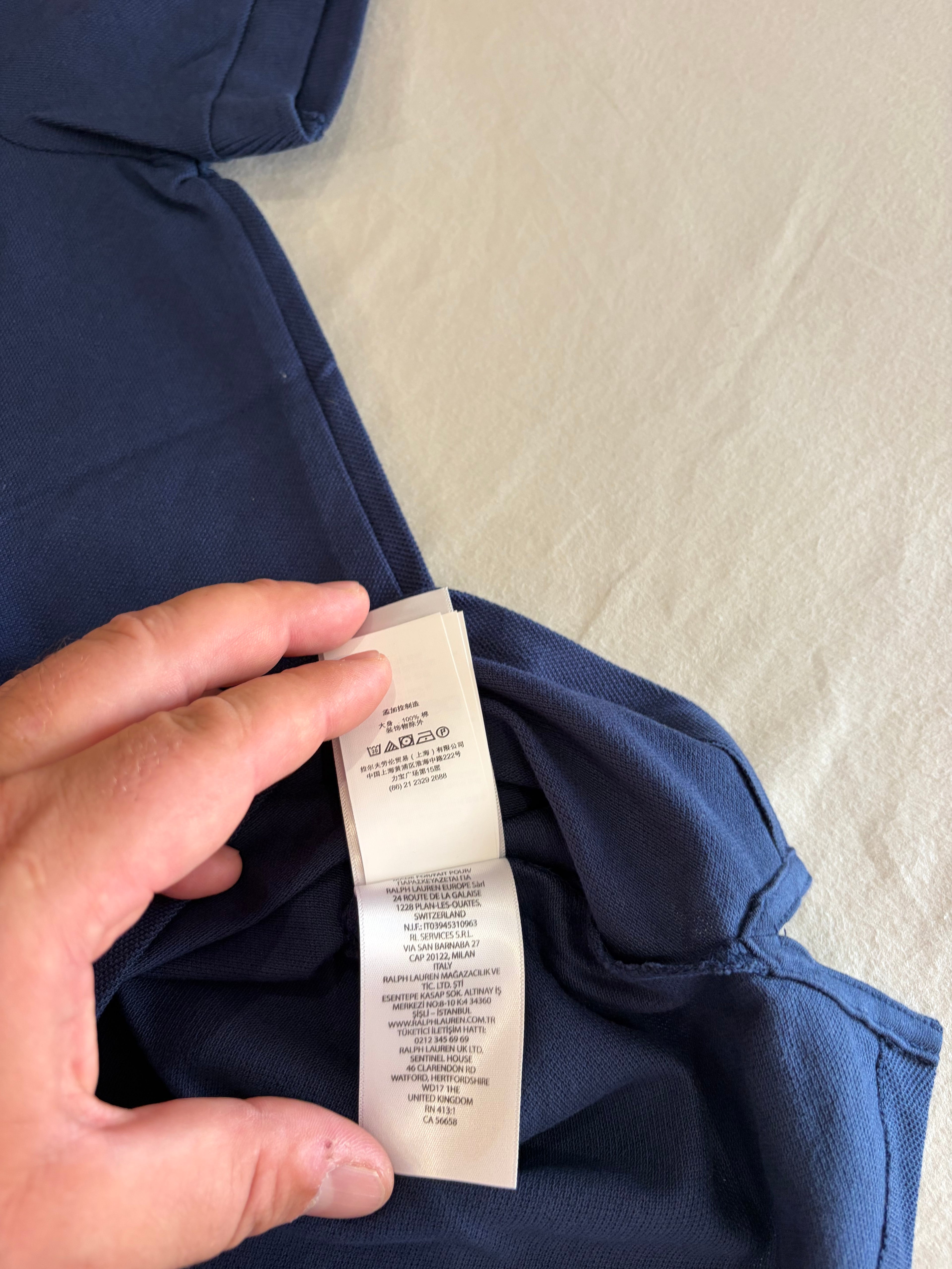 Polo Ralph Lauren Homme Custom Slim Fit Bleu Taille S Neuf