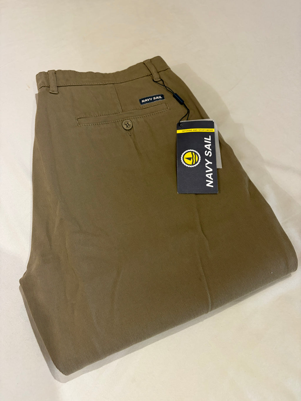 Pantalon Chino Navy Sail Beige Sable Homme W33 Neuf avec étiquette