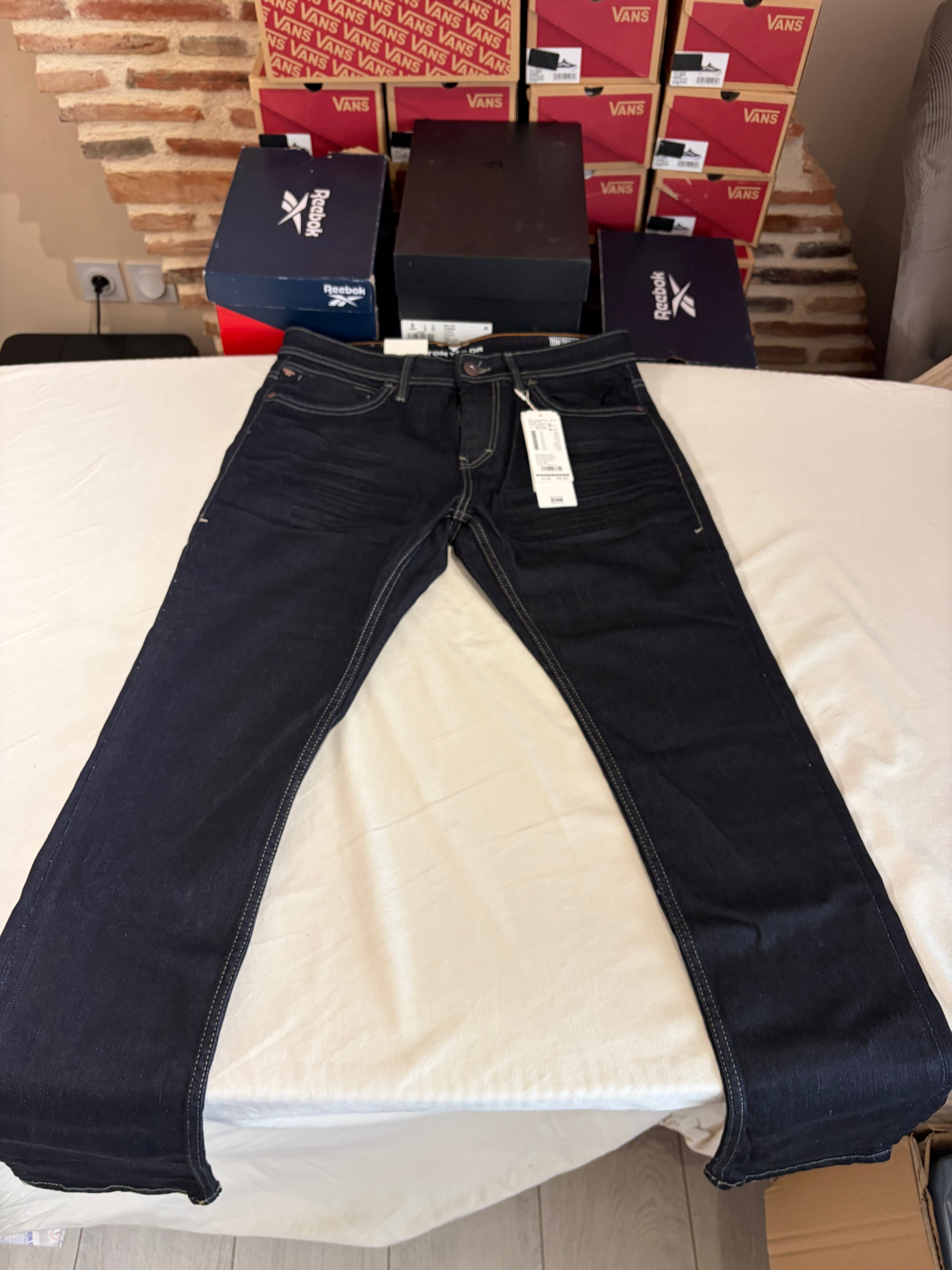 Jean Tom Tailor JOSH Regular Slim Homme Bleu Denim Brut 30/32 Neuf avec Étiquettes