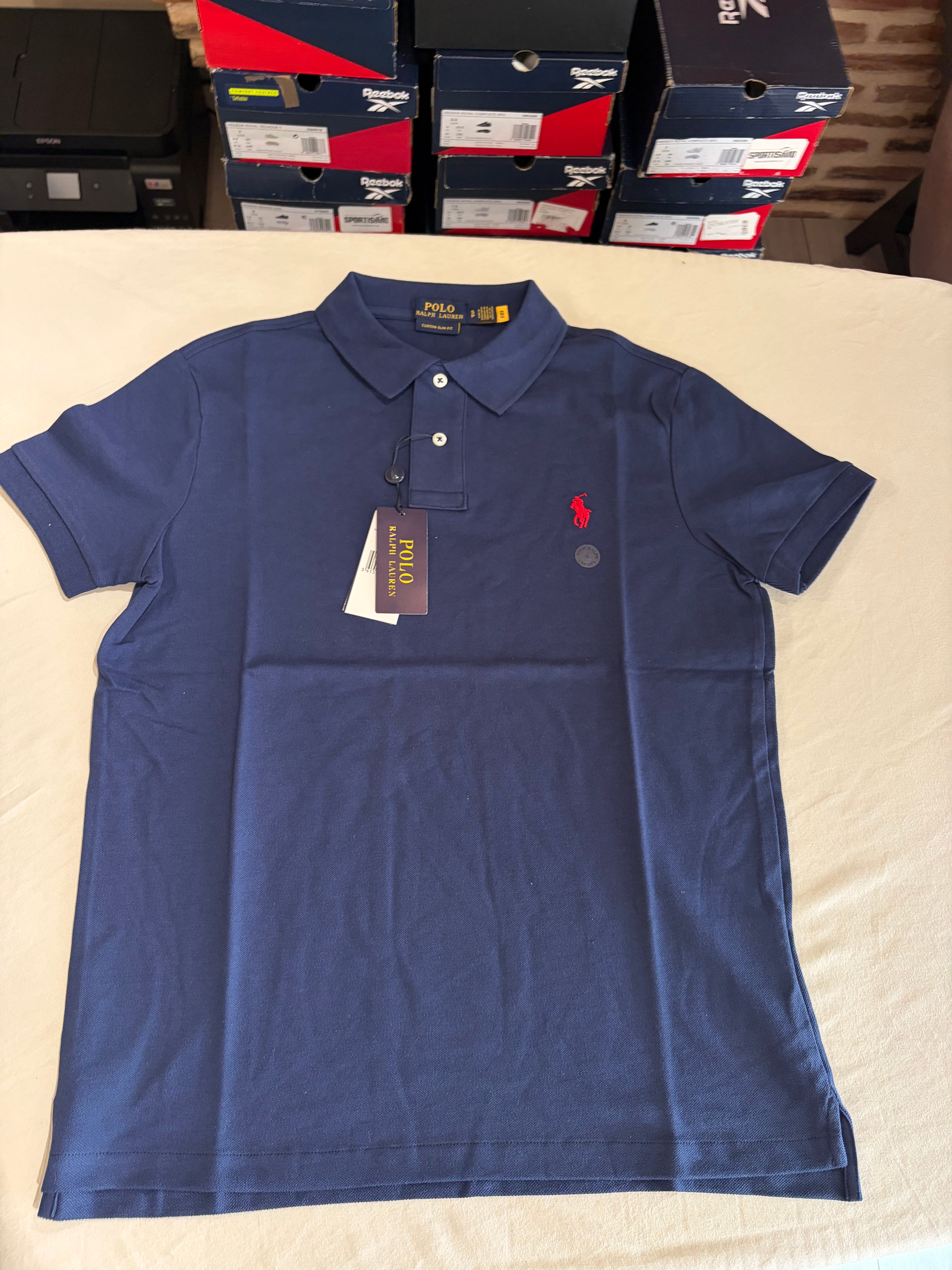 Polo Ralph Lauren Homme Custom Slim Fit Bleu Taille S Neuf